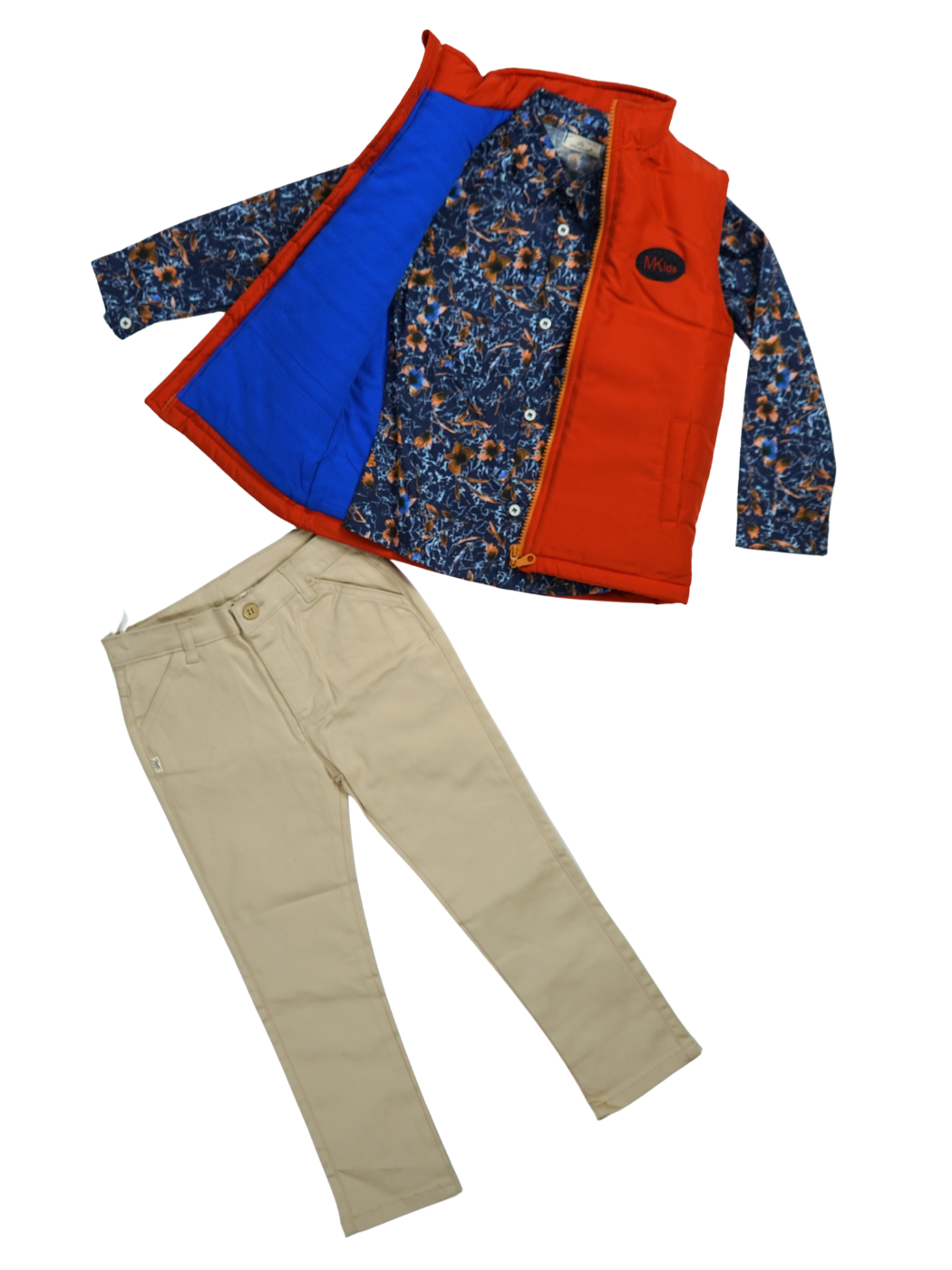 3'lü Takım Anorak Yelek & Gömlek &Gabardin Pantolon Erkek Çocuk - Casabony Kids