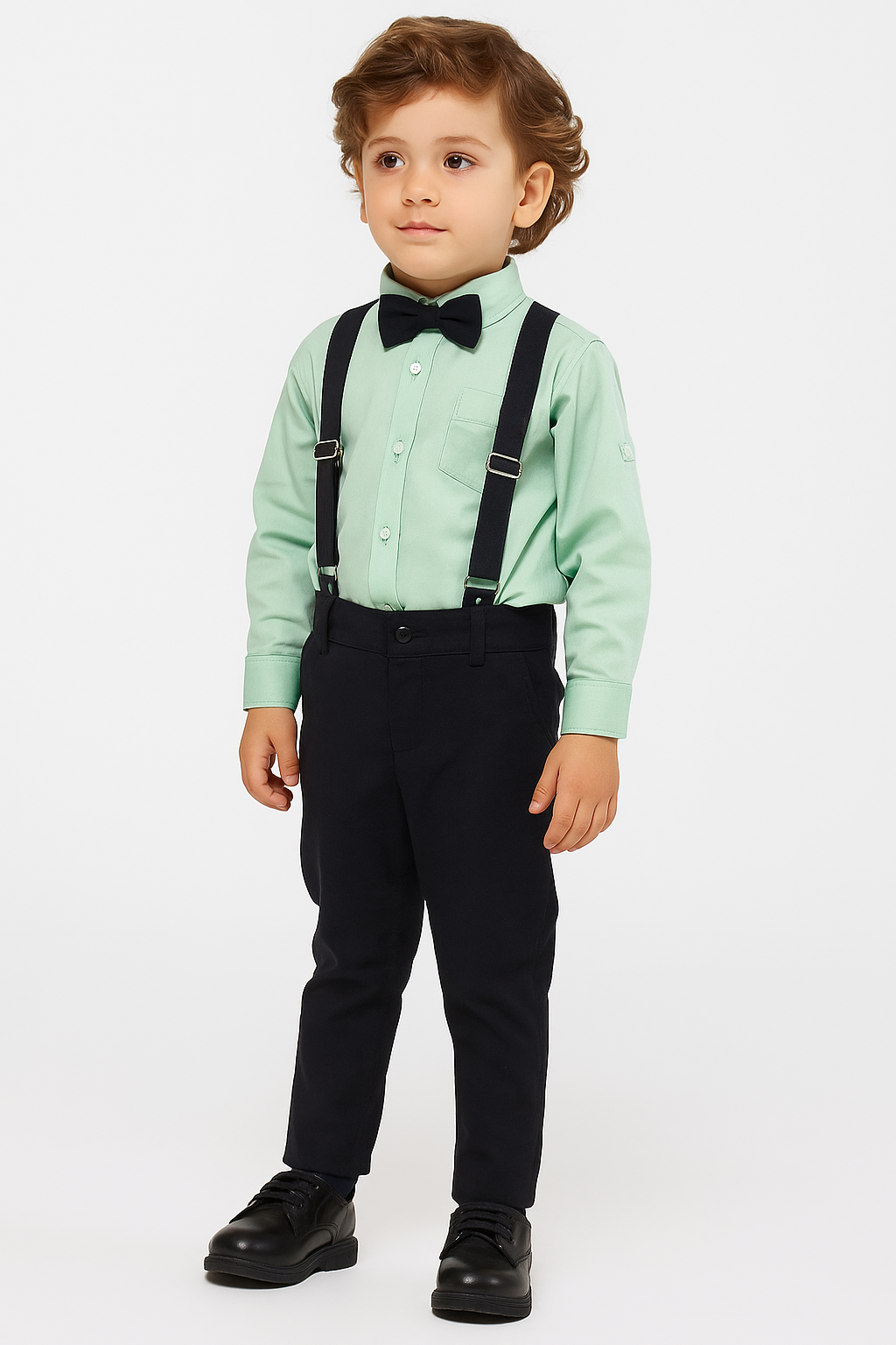 4'lü Set Gömlek & Pantolon & Papyon & Askılık Erkek Çocuk Takım - Casabony Kids