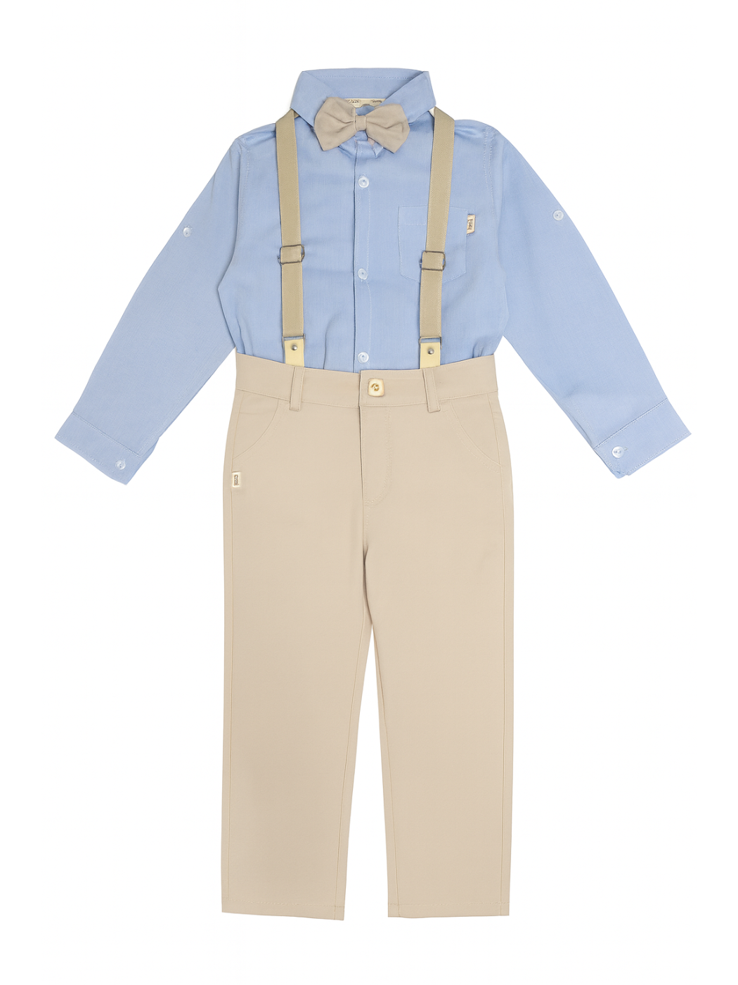 4'lü Takım Gömlek & Pantolon & Papyon & Askılık Erkek Çocuk Takım - Casabony Kids