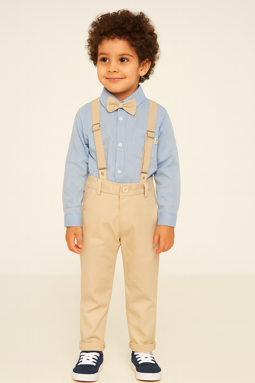 4'lü Takım Gömlek & Pantolon & Papyon & Askılık Erkek Çocuk Takım - Casabony Kids