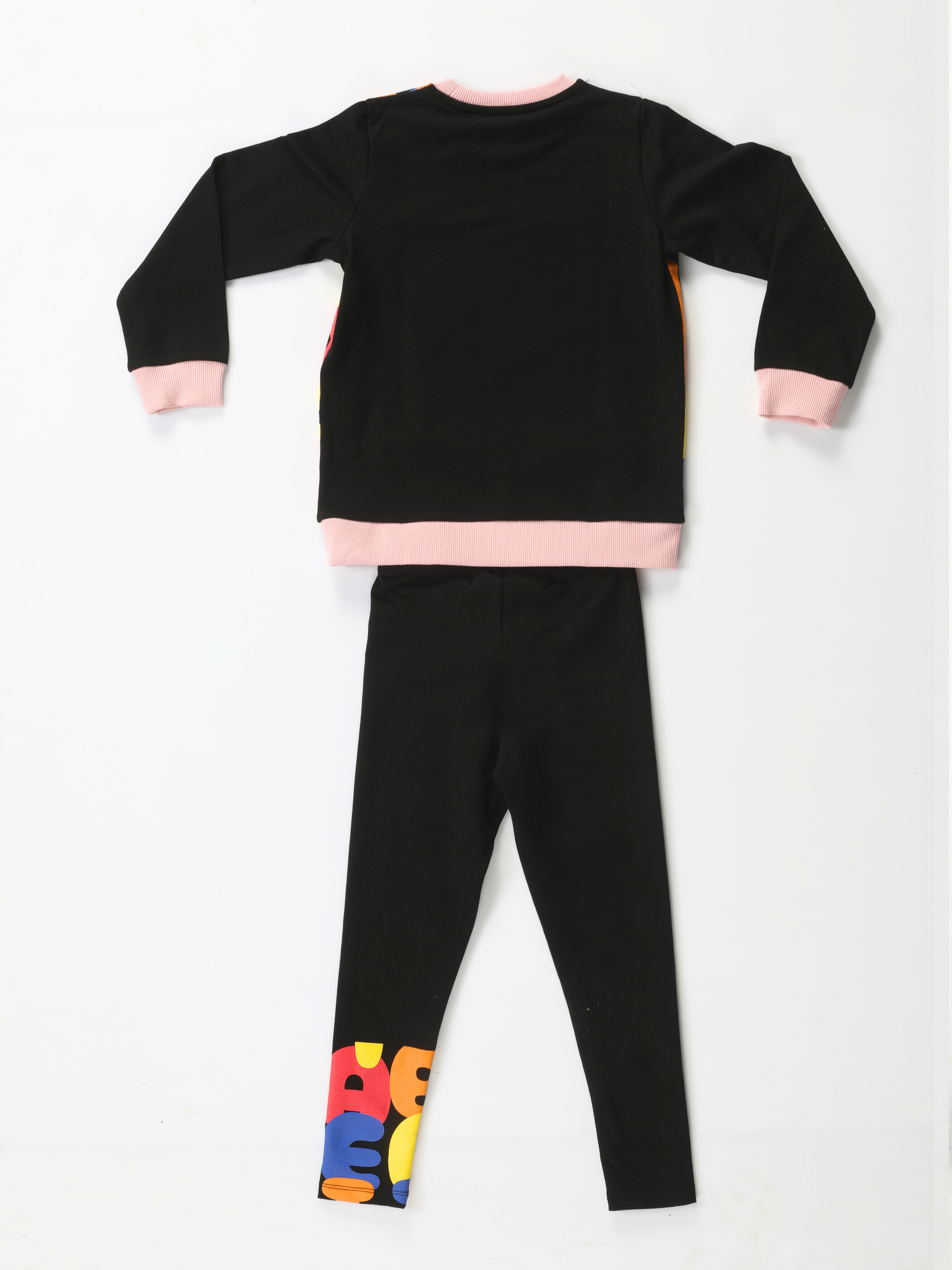 Alphabet Desenli Kız Çocuk Sweatshirt Takım - Casabony Kids