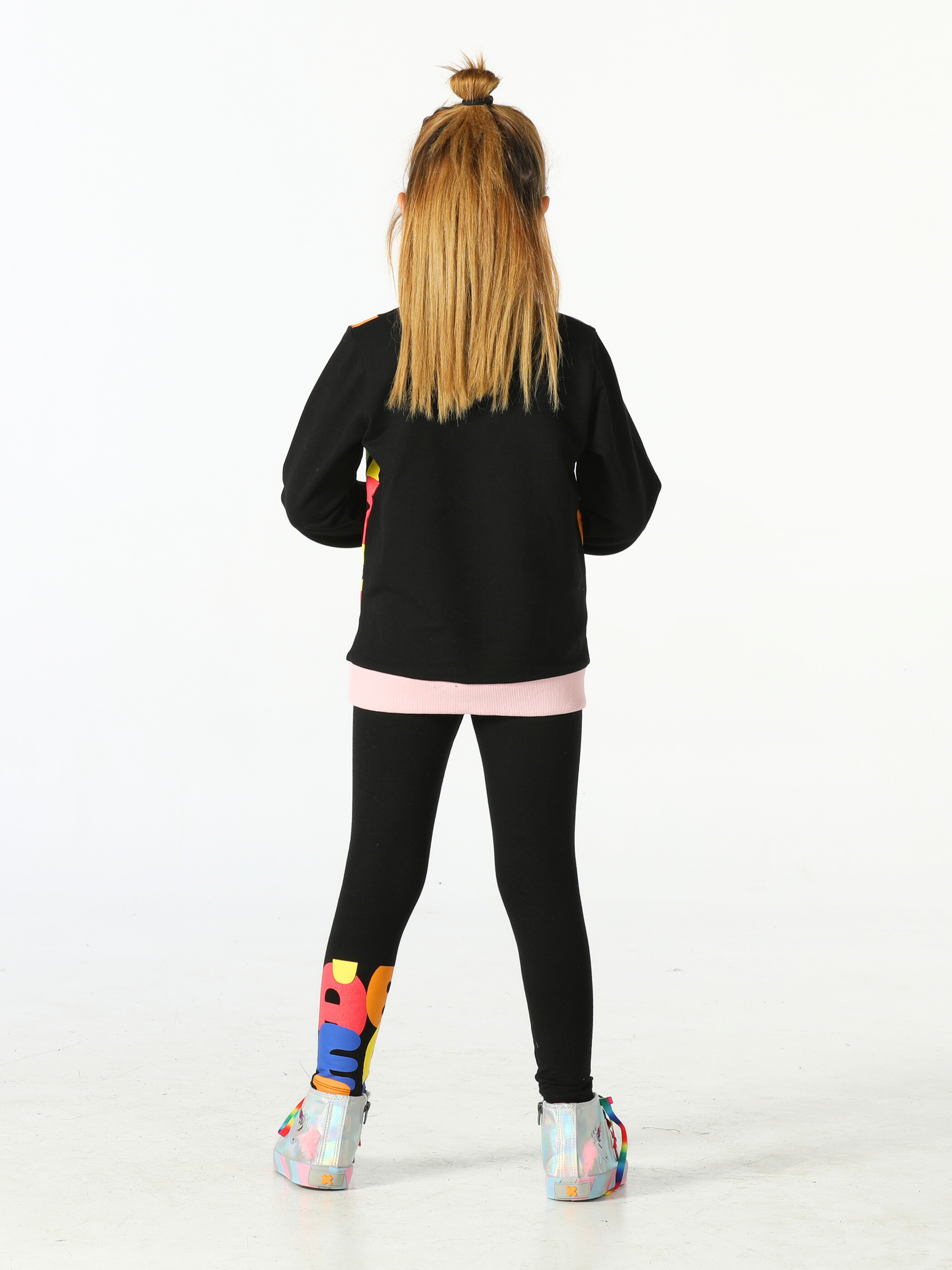 Alphabet Desenli Kız Çocuk Sweatshirt Takım - Casabony Kids