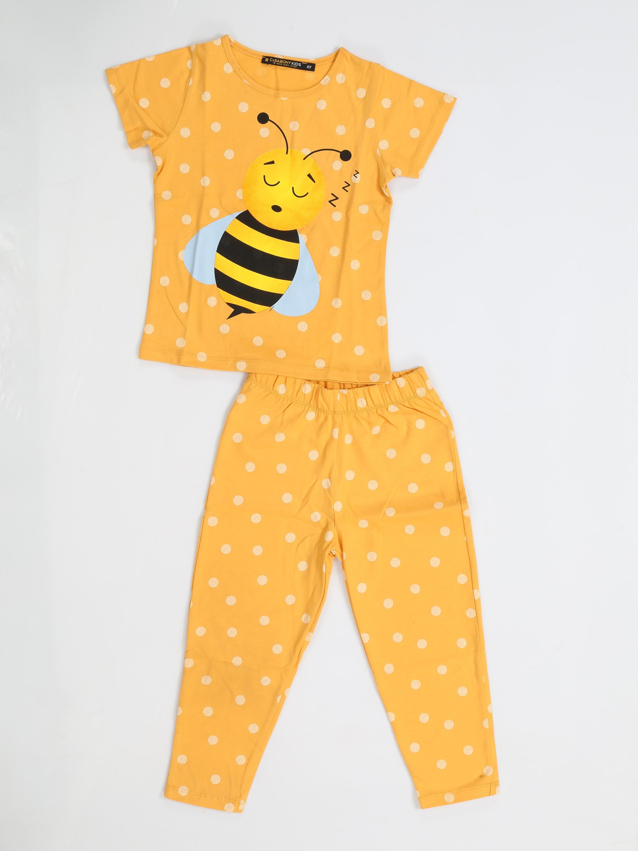 Arı Puanlı Kız Çocuk Pijama Takım - Casabony Kids