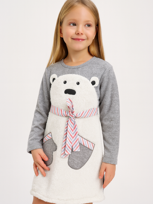 Bear Gloves Kız Çocuk Elbise - Casabony Kids