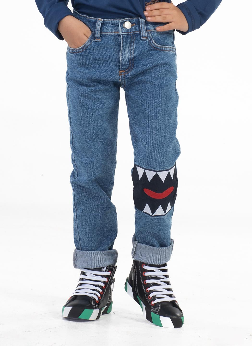 Beast Erkek Çocuk Denim Pantolon - Casabony Kids