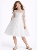 Beyaz Dantelli Tütülü Part & Bayramlık Elbise - Casabony Kids