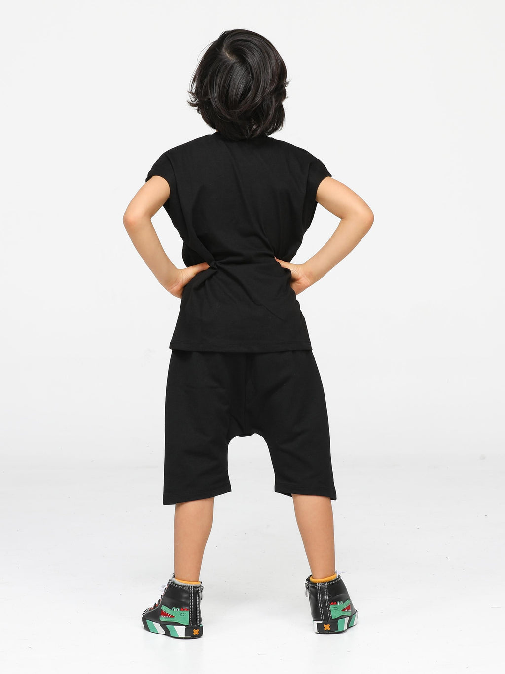 Black Graf Harem Erkek Çocuk Şort Takım - Casabony Kids