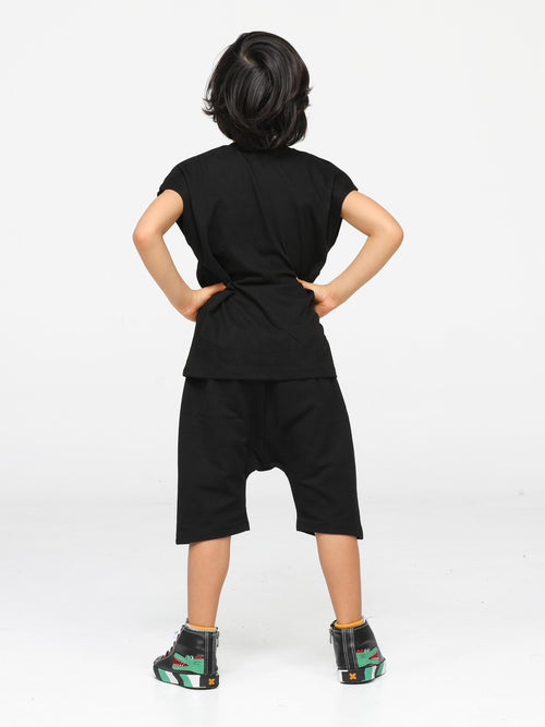 Black Graf Harem Erkek Çocuk Şort Takım - Casabony Kids