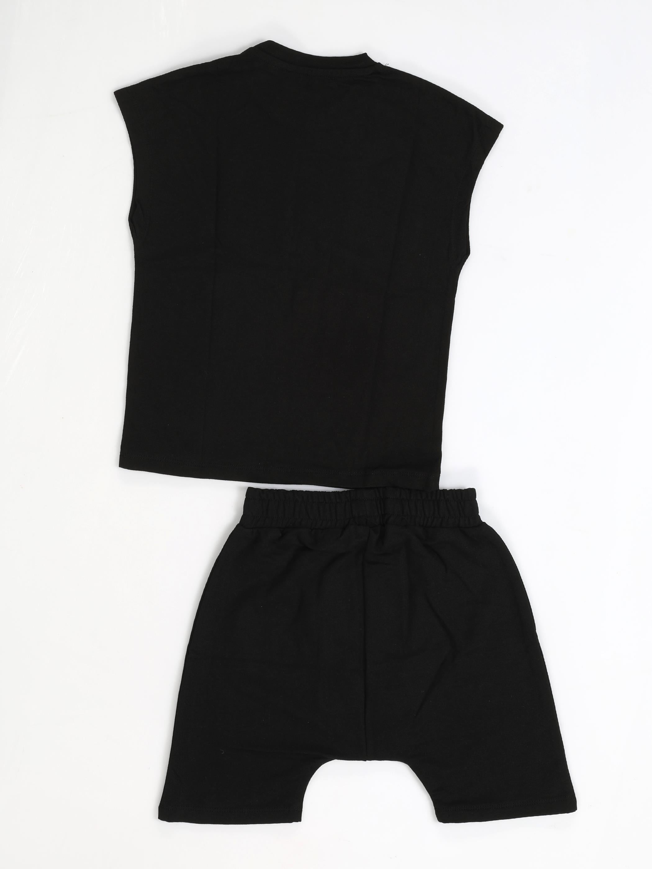 Black Graf Harem Erkek Çocuk Şort Takım - Casabony Kids