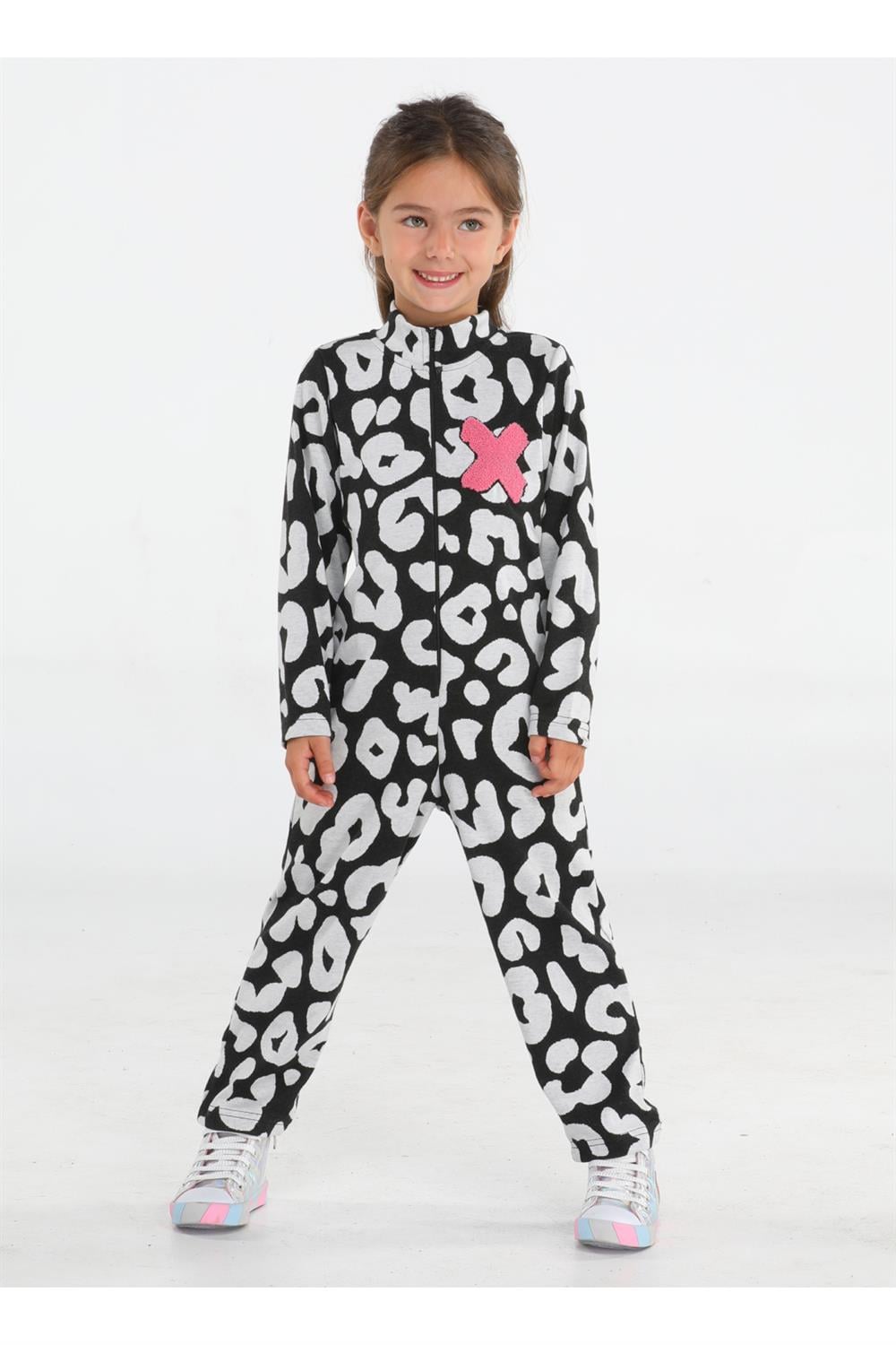 Bony Desenli Kız Çocuk Tulum - Casabony Kids