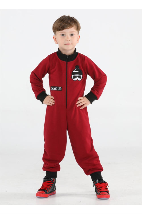 Bordo Erkek Çocuk Uzay Tulumu - Casabony Kids