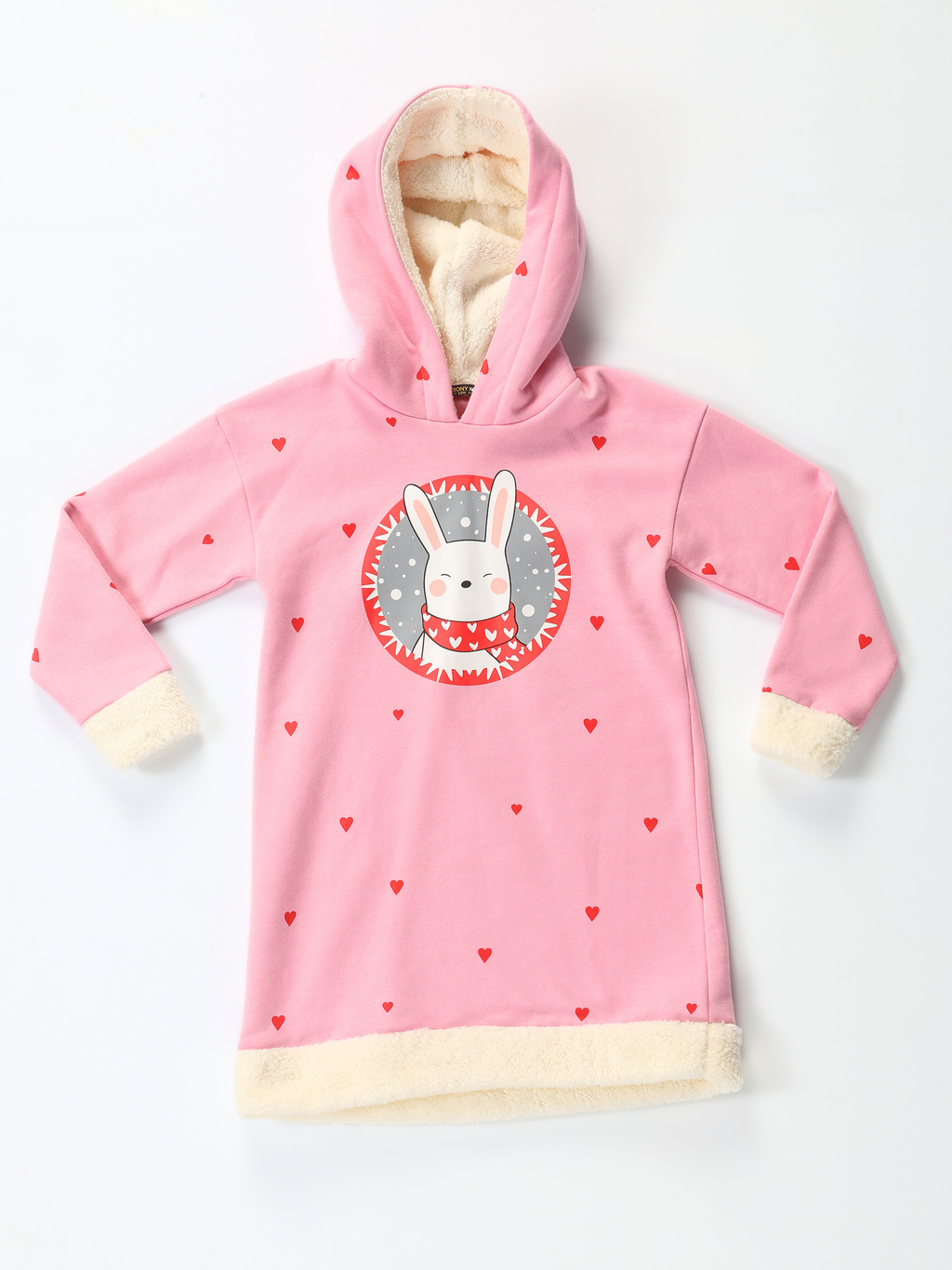 Bunny Pink Yumoş Kız Çocuk Elbise - Casabony Kids