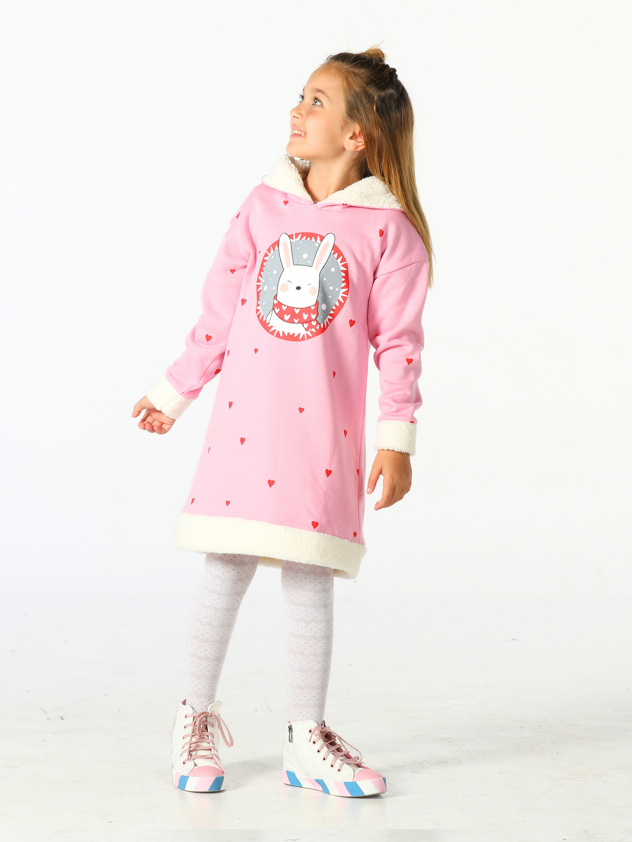 Bunny Pink Yumoş Kız Çocuk Elbise - Casabony Kids