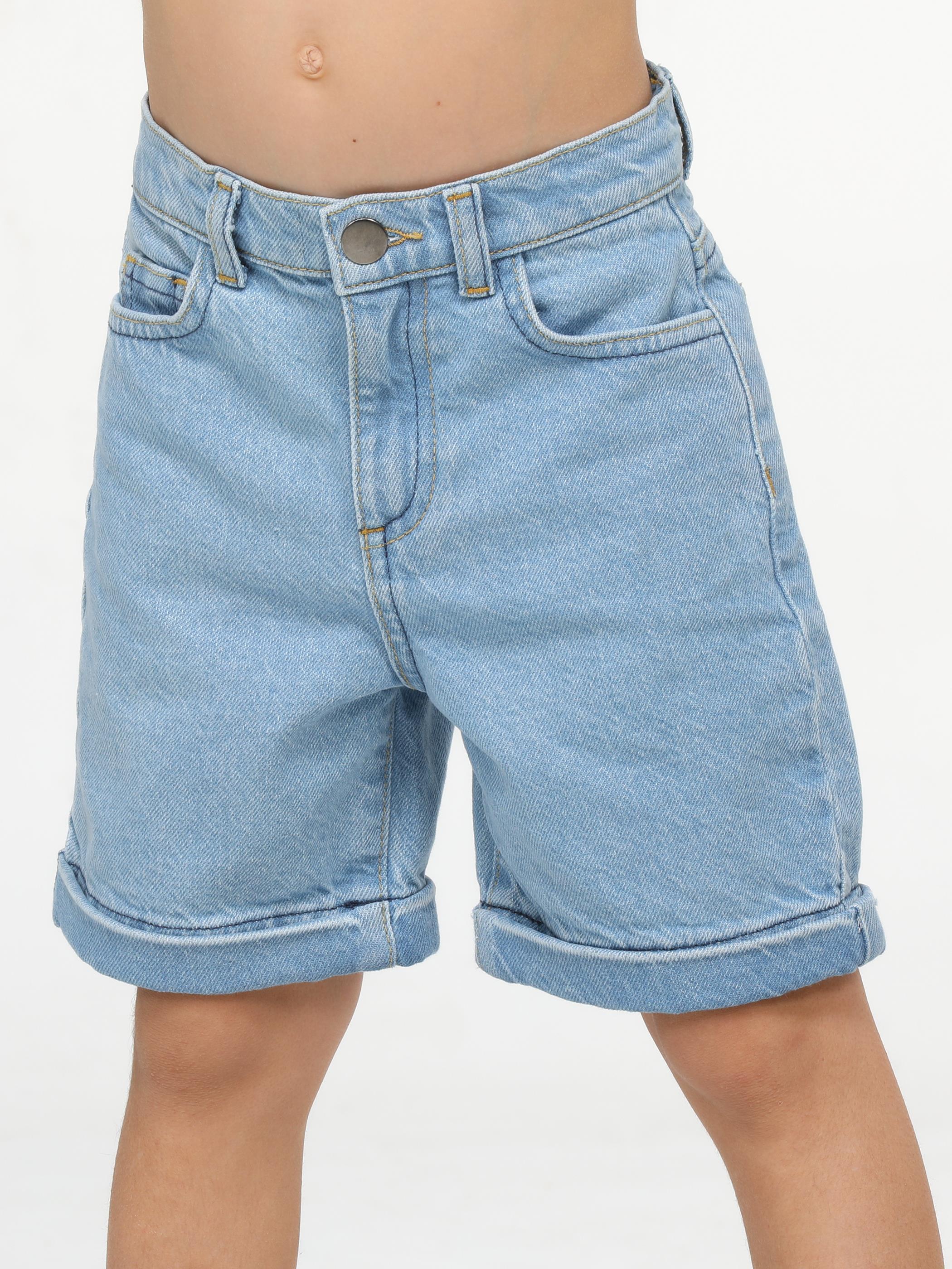 Buz Yıkamalı Taşlanmış Erkek Çocuk Kot Şort - Casabony Kids