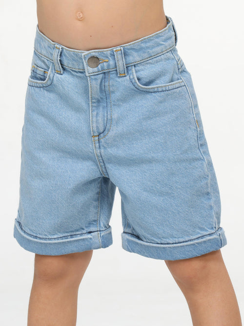 Buz Yıkamalı Taşlanmış Erkek Çocuk Kot Şort - Casabony Kids