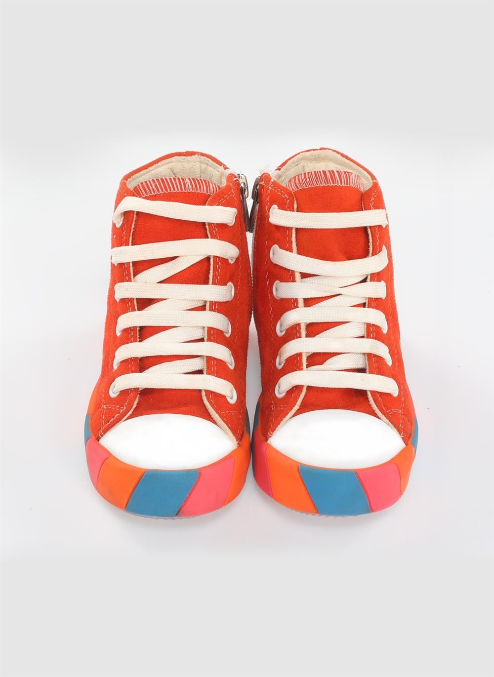 Canavar Turuncu Süet Erkek Çocuk Sneakers - Casabony Kids