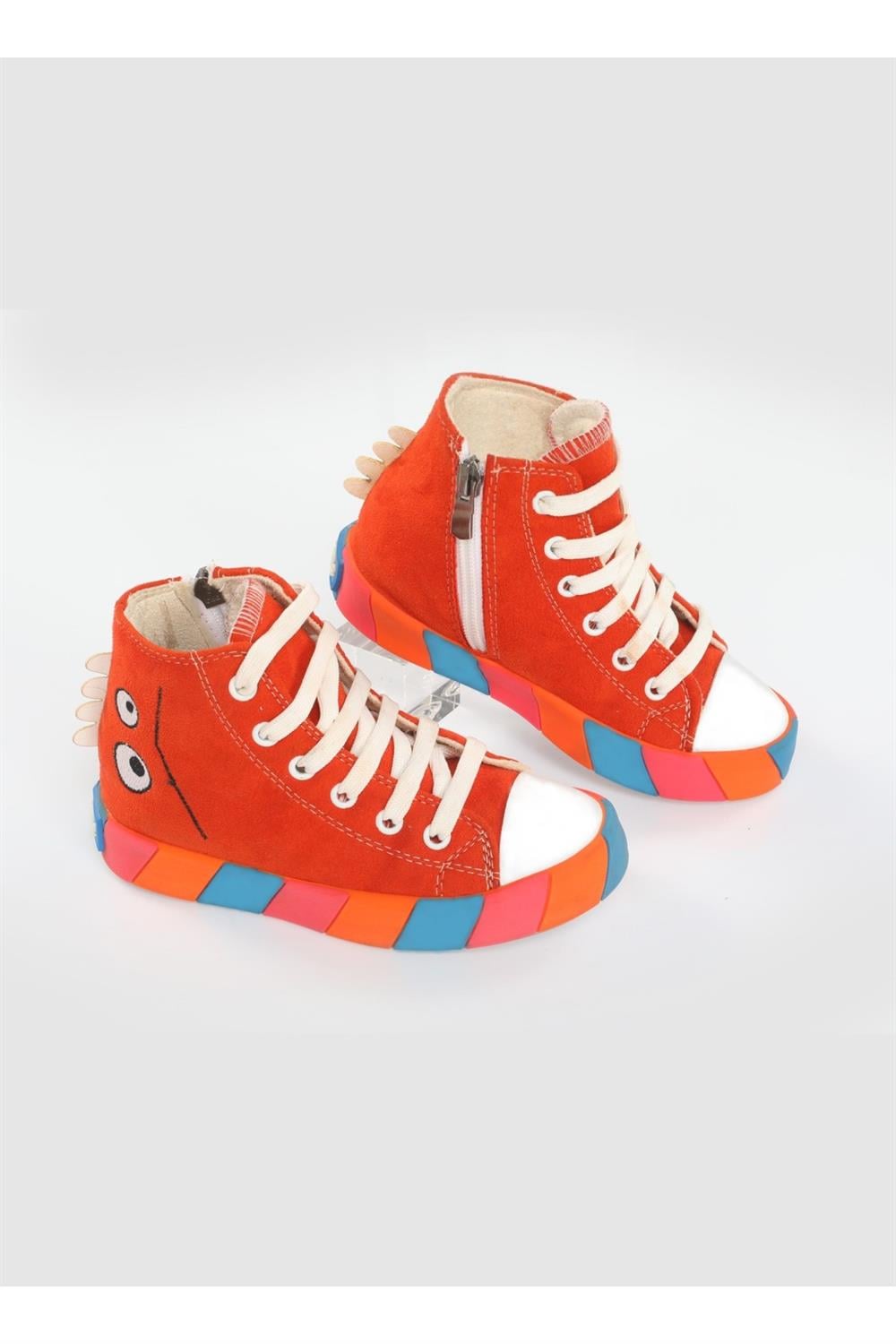Canavar Turuncu Süet Erkek Çocuk Sneakers - Casabony Kids