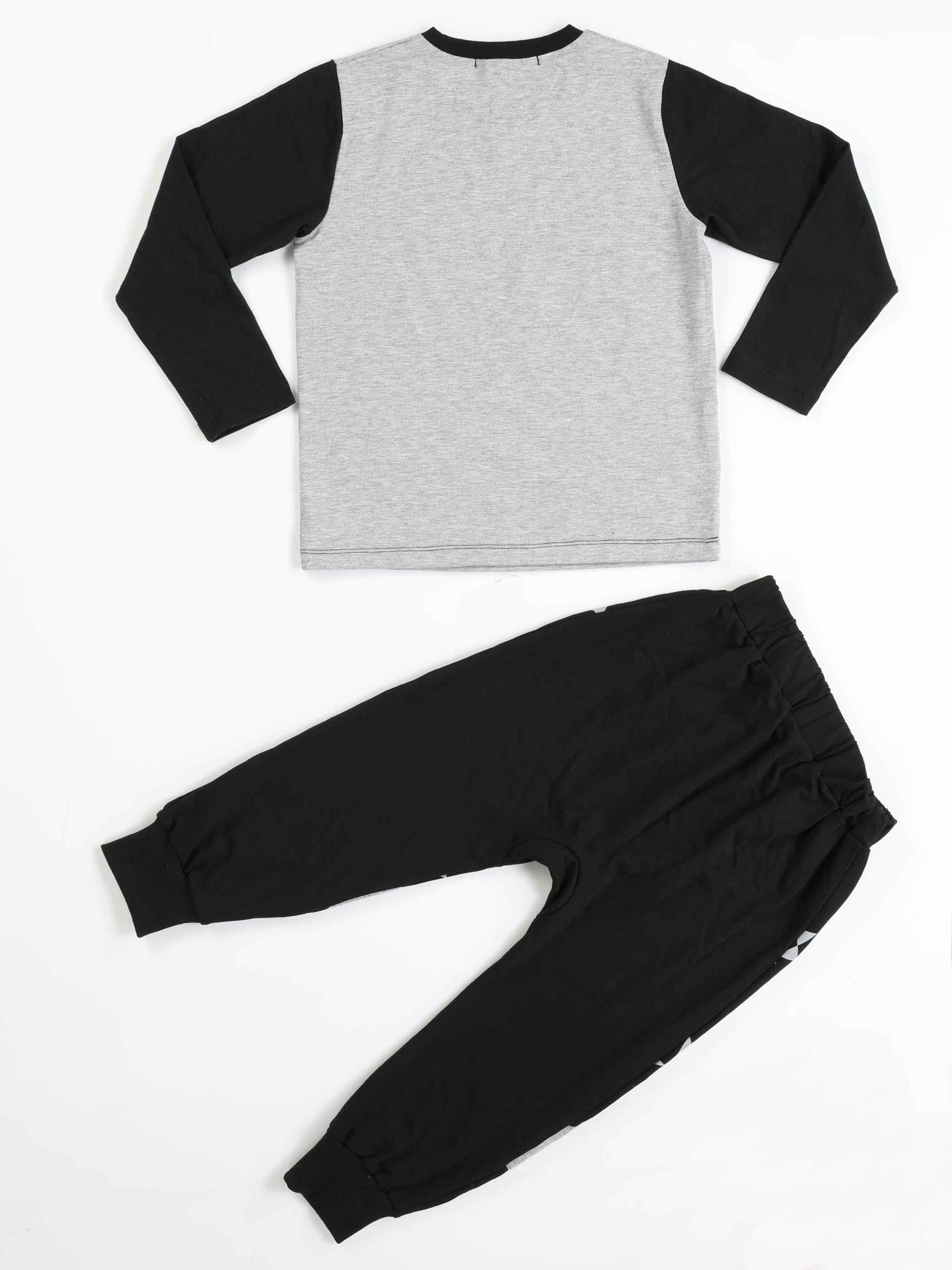 Casa Black Baggy Pantolon + T-shirt Takım - Casabony Kids