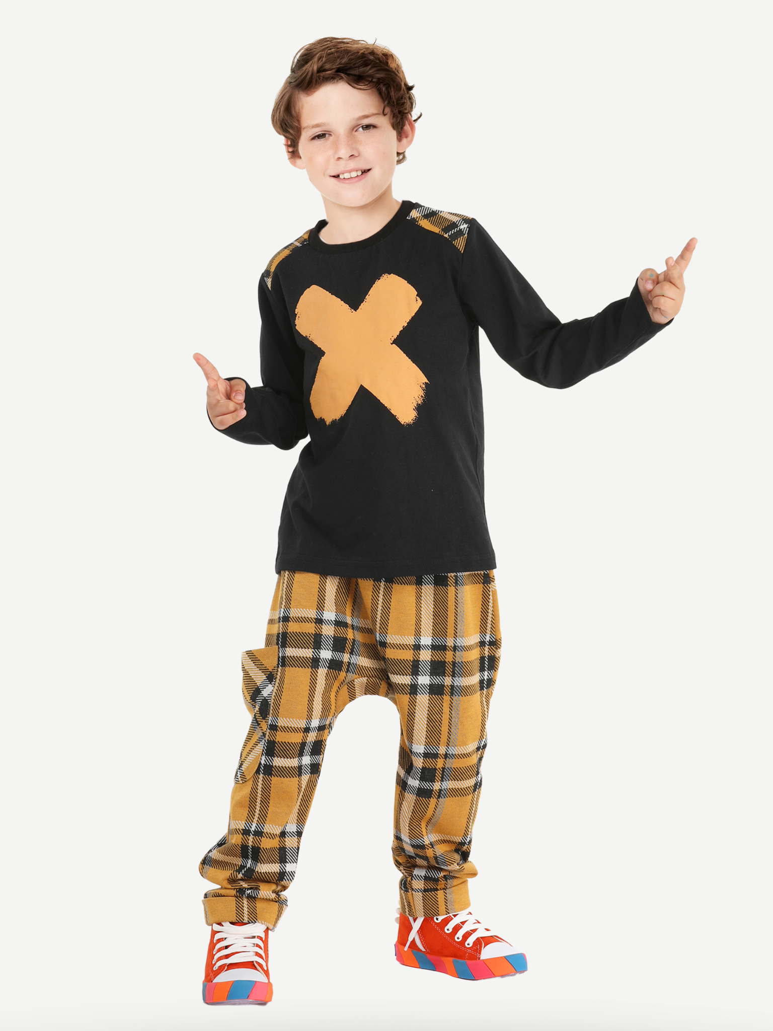 Casa Laci Ekose Pantolon + T-shirt Takım - Casabony Kids