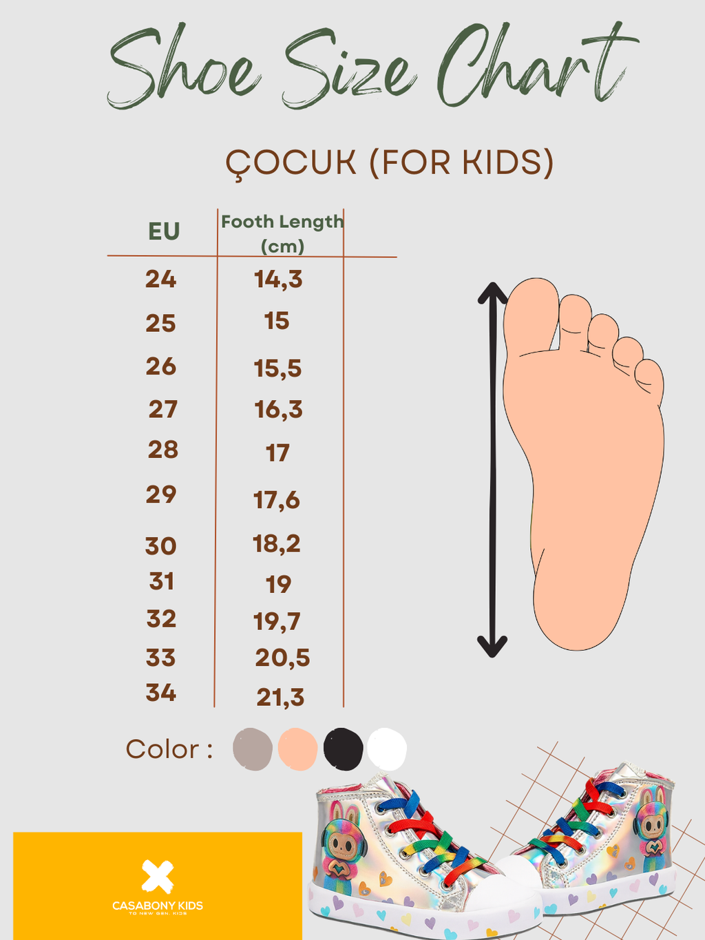 Casa Lb Fermuarlı Hologram Sneakers - Casabony Kids