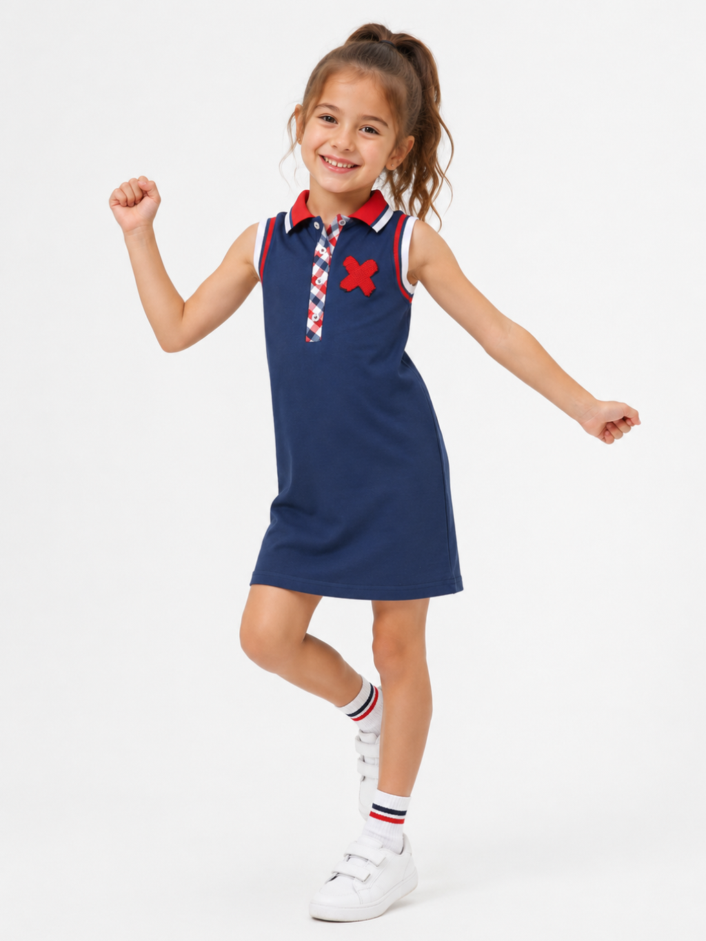 Casa Polo Yaka Kız Laci Çocuk Elbise - Casabony Kids