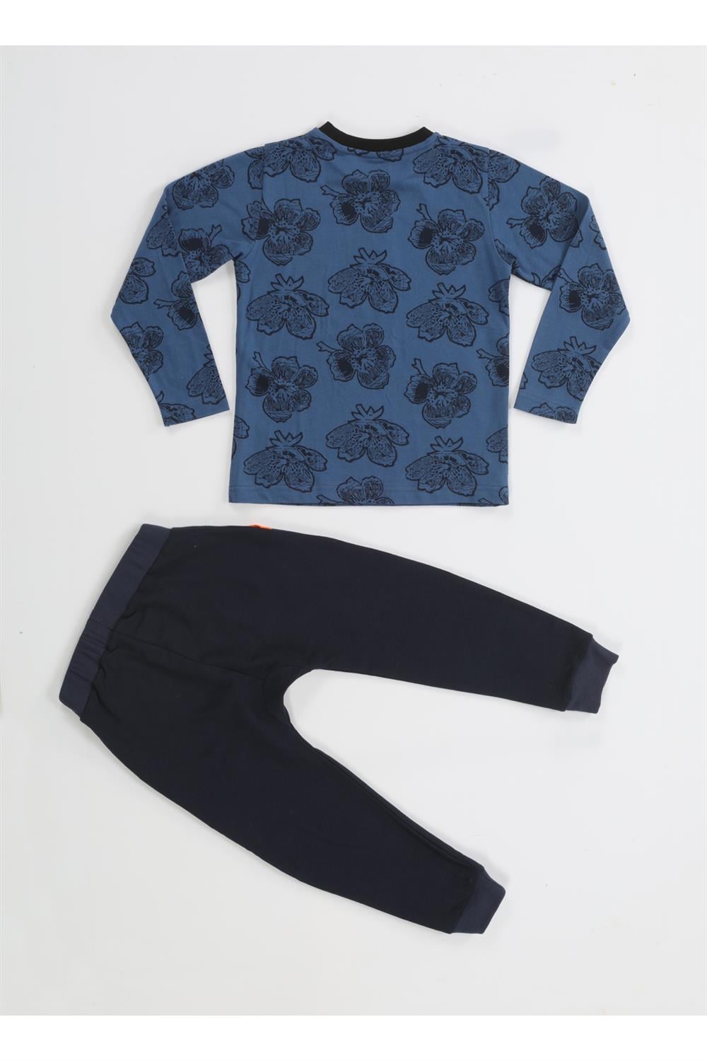 Casa Yaprak Desenli Baggy Pantolon + T-shirt Takım - Casabony Kids