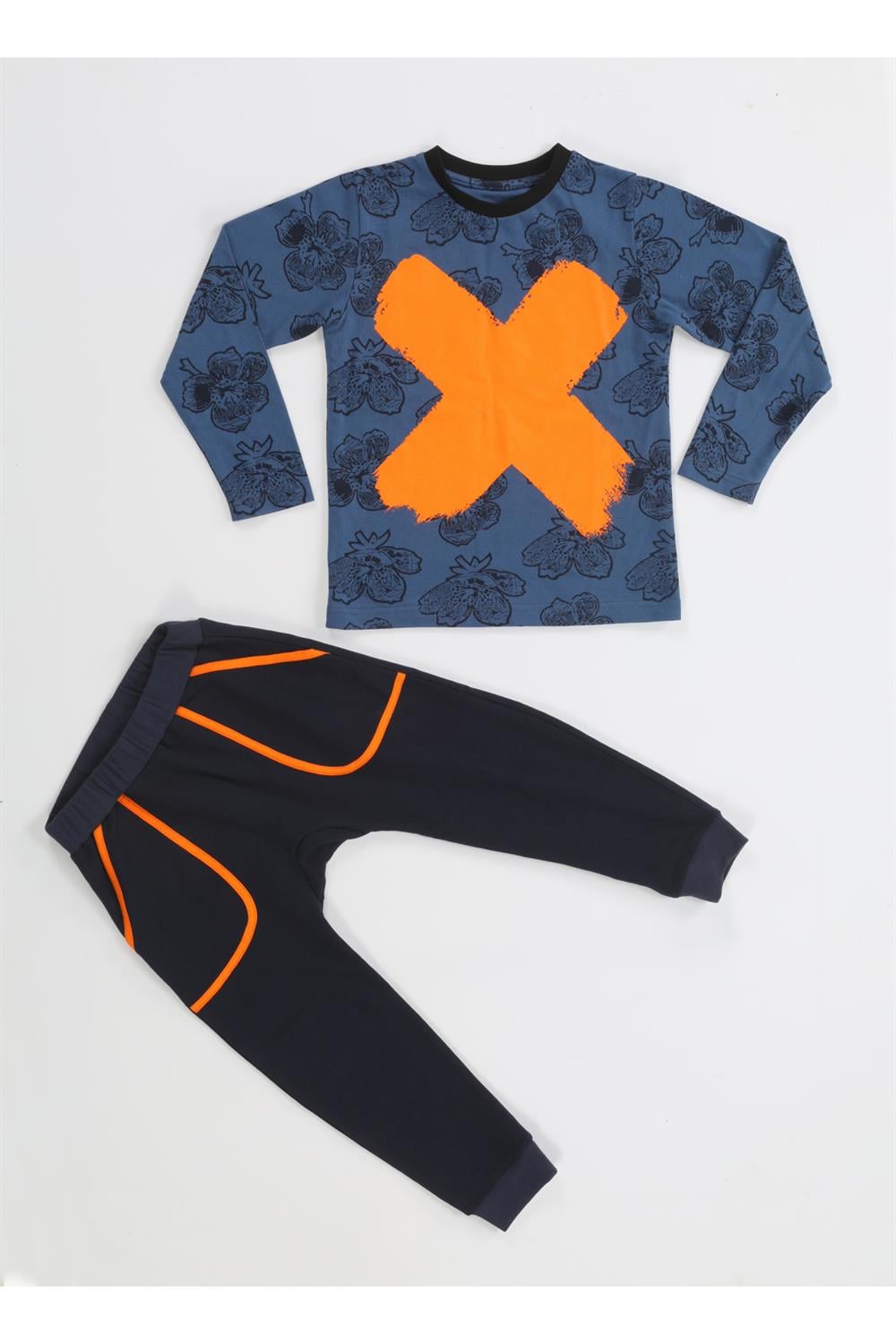 Casa Yaprak Desenli Baggy Pantolon + T-shirt Takım - Casabony Kids
