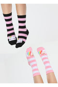 Cat&Unicorn 2'li Paket Kız Çocuk Çorap - Casabony Kids