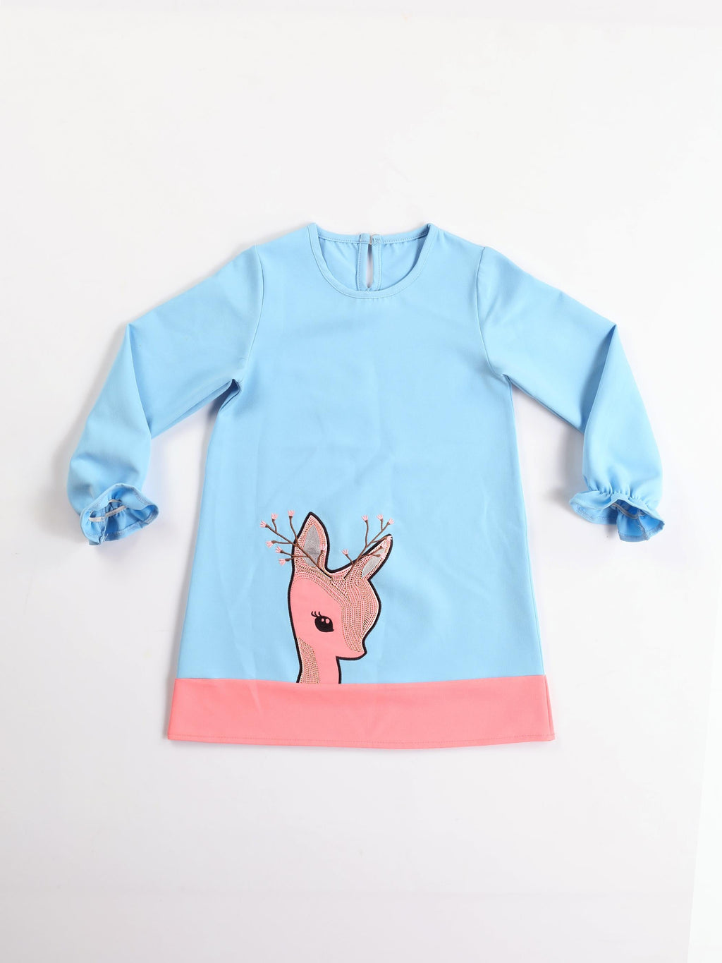 Ceylan Mint Pembe Dokuma Poly Kız Elbise - Casabony Kids