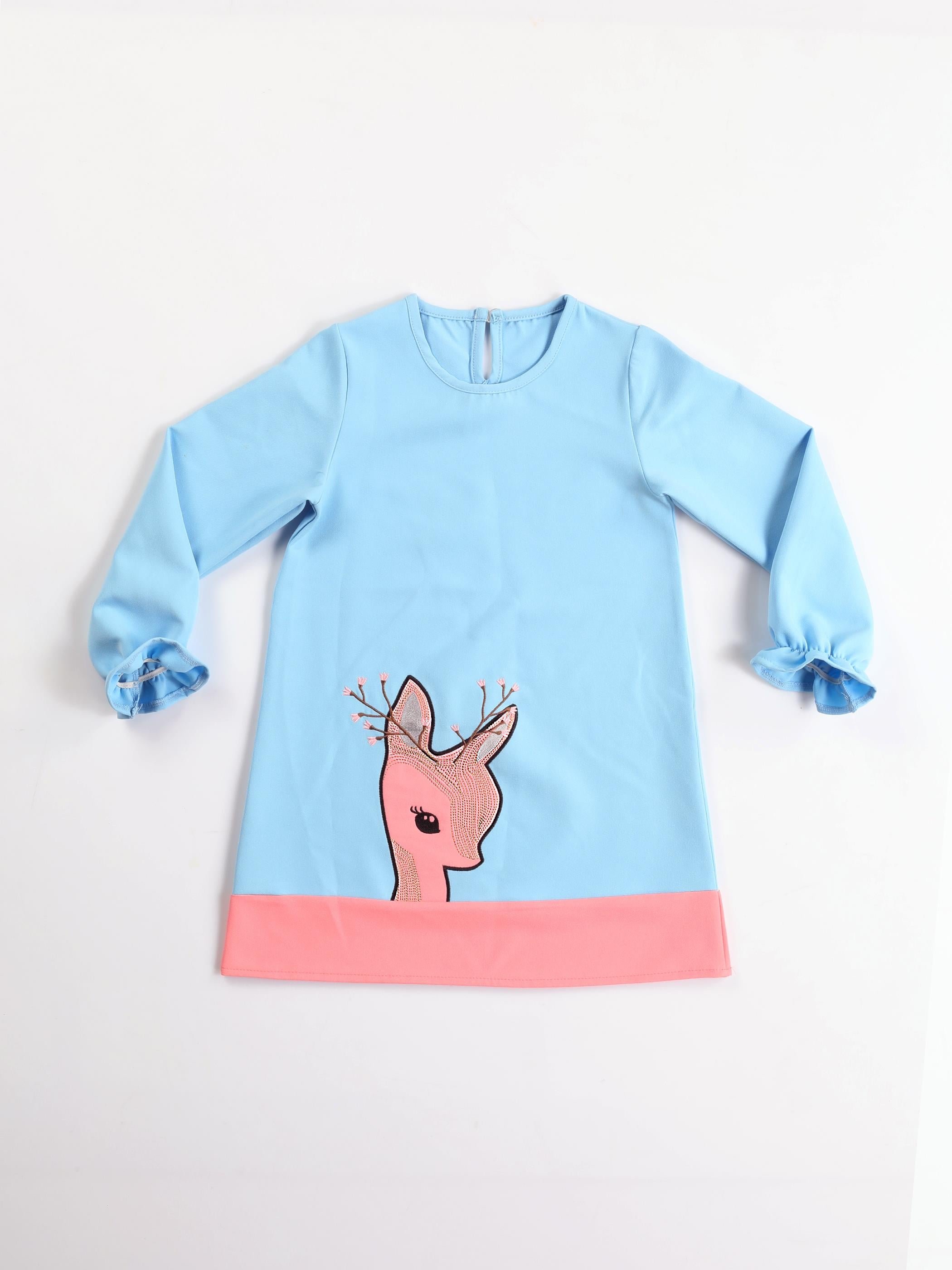Ceylan Mint Pembe Dokuma Poly Kız Elbise - Casabony Kids