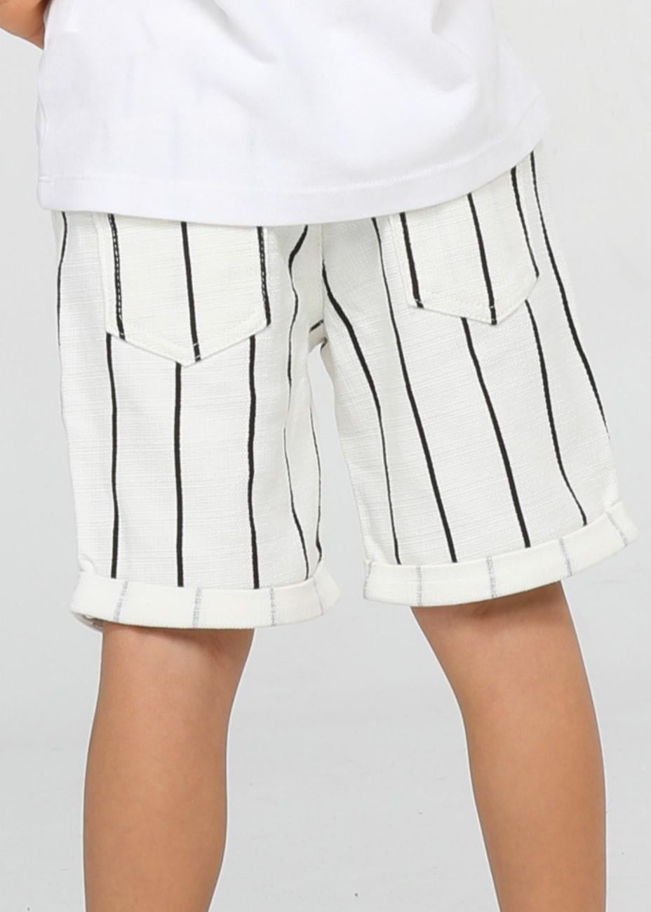 Çizgili Gabardin Şort - Casabony Kids