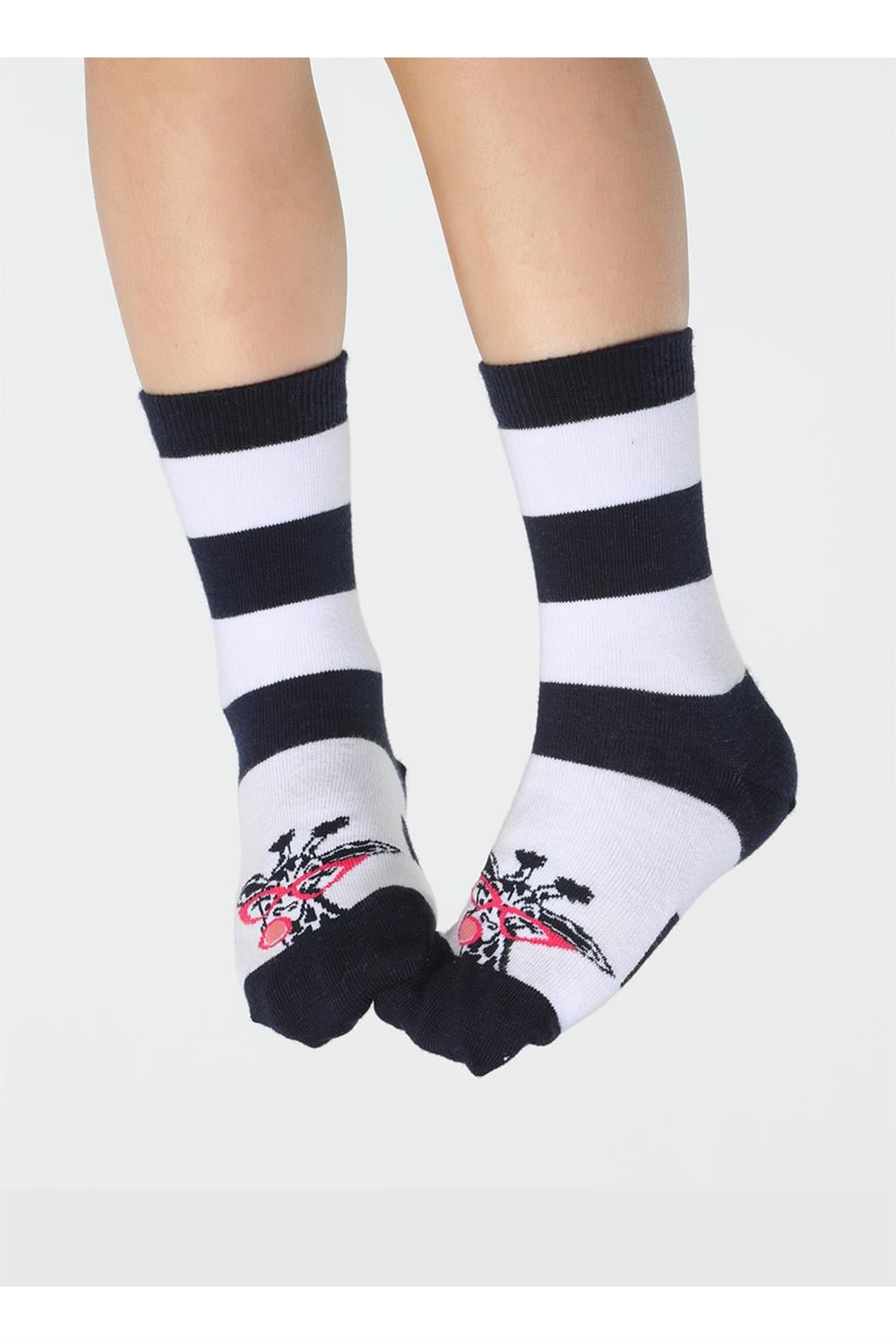 Çizgili Zürafa Kız Çocuk Çorap - Casabony Kids