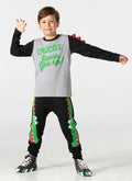 Crocos Siyah Erkek Çocuk Pantolon+T-shirt Takım - Casabony Kids