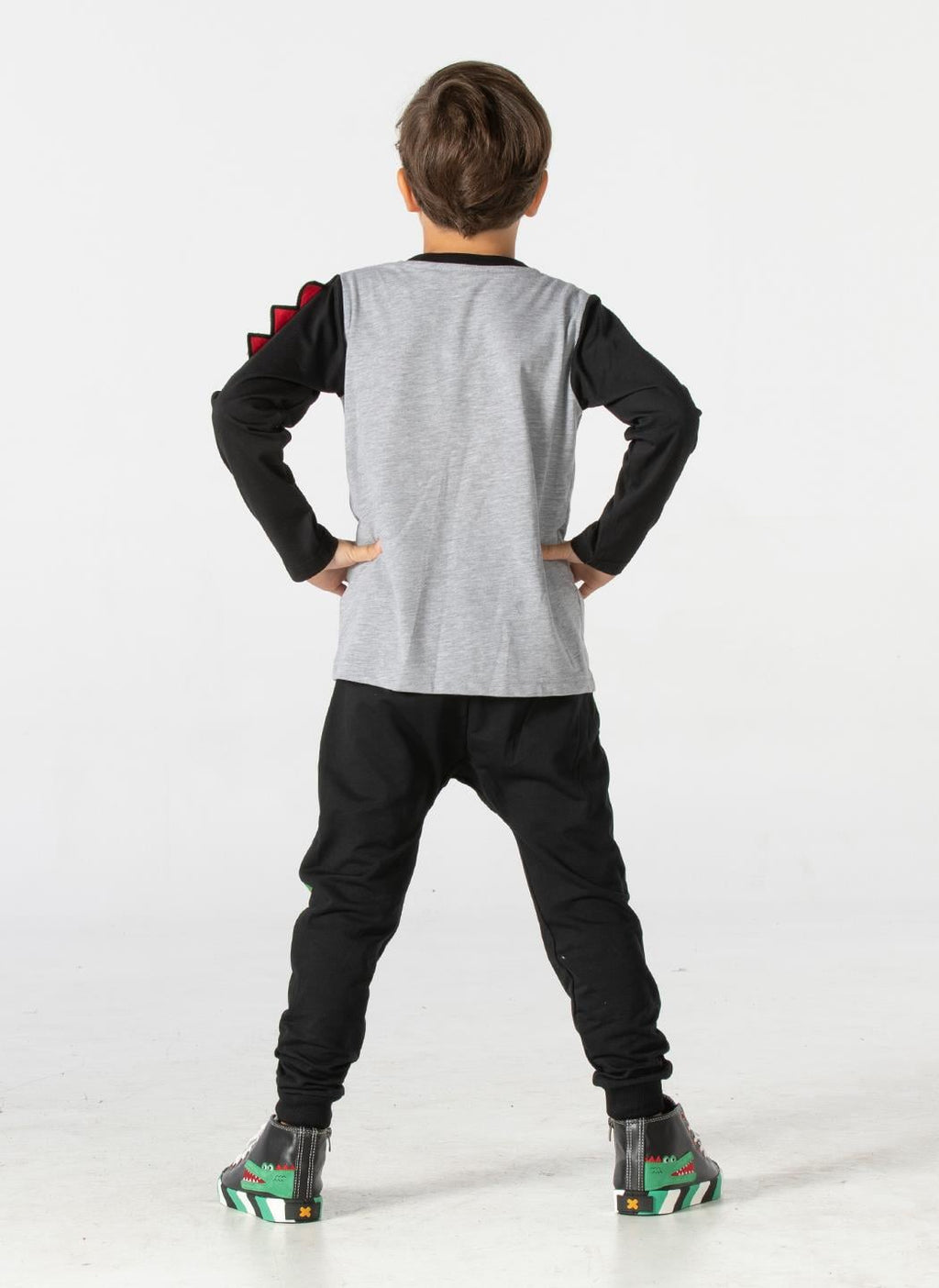 Crocos Siyah Erkek Çocuk Pantolon+T-shirt Takım - Casabony Kids