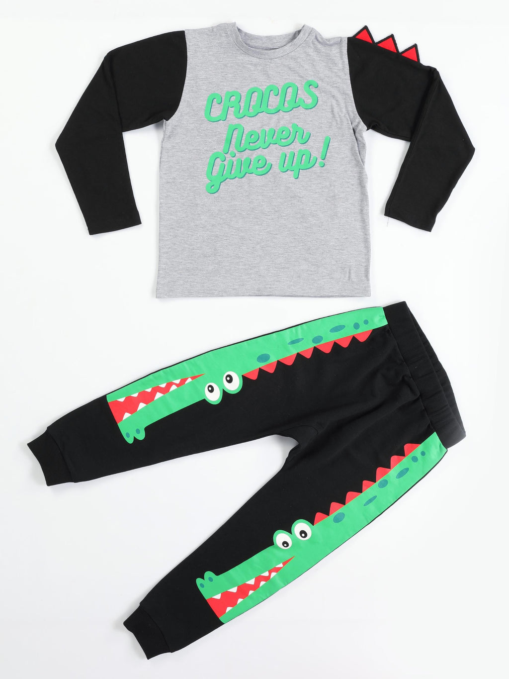 Crocos Siyah Erkek Çocuk Pantolon+T-shirt Takım - Casabony Kids
