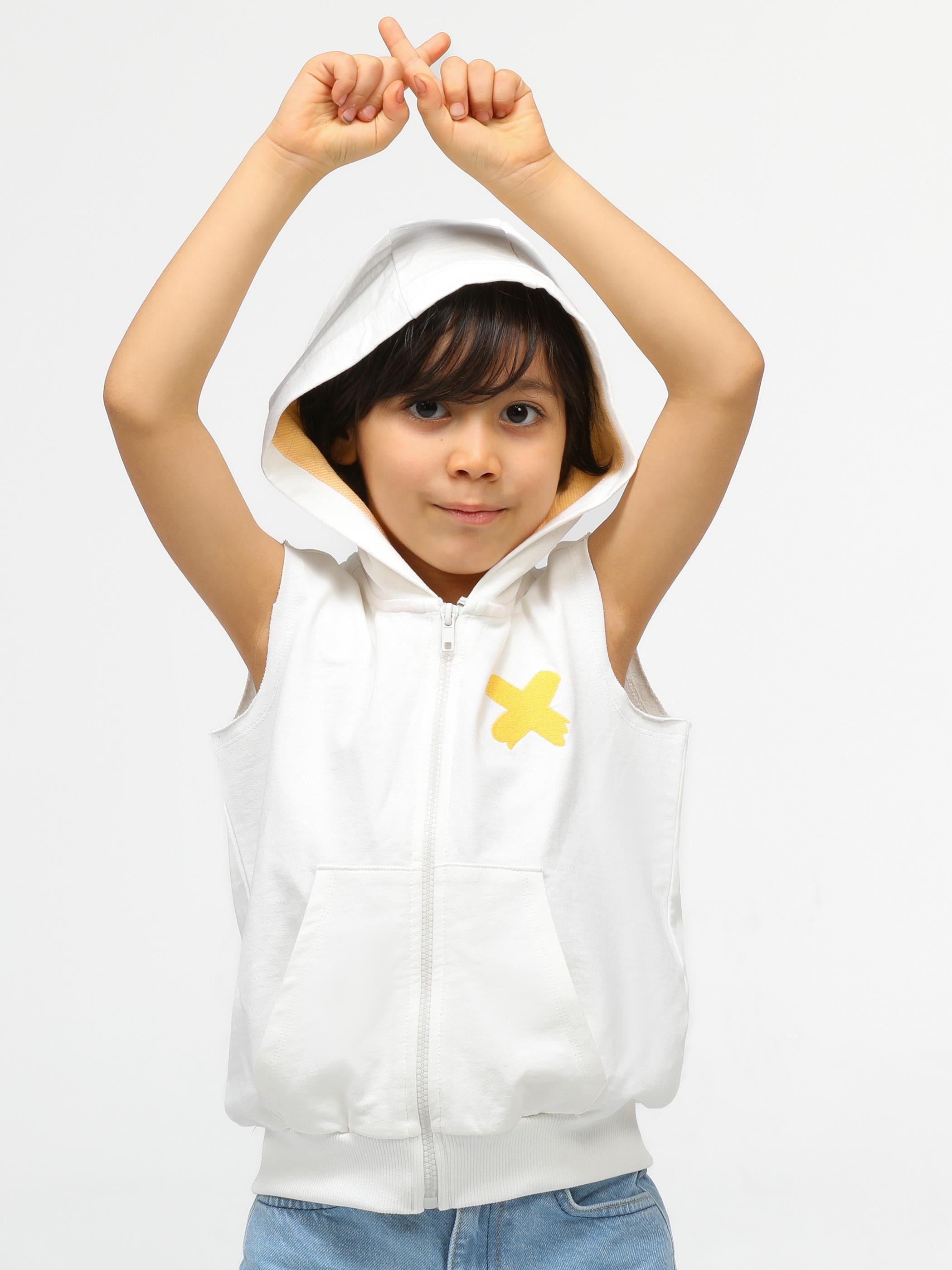 Cs Bej Fermuarlı Çocuk Yelek - Casabony Kids