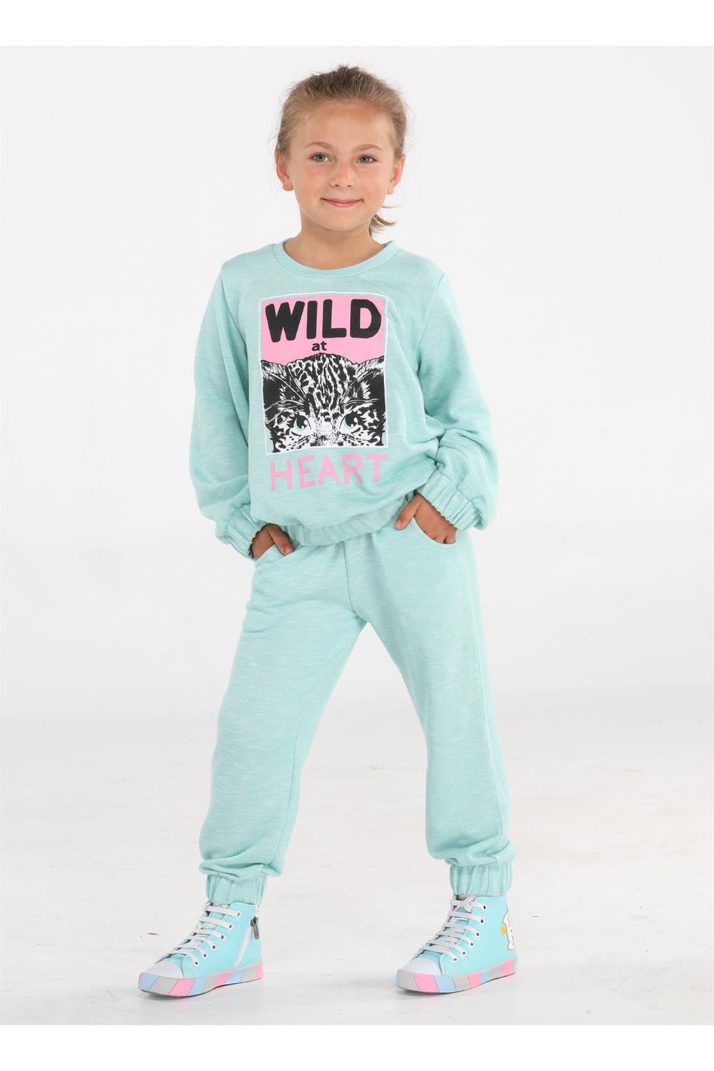 Cute Wild Mint Jogger Eşofman Takım - Casabony Kids