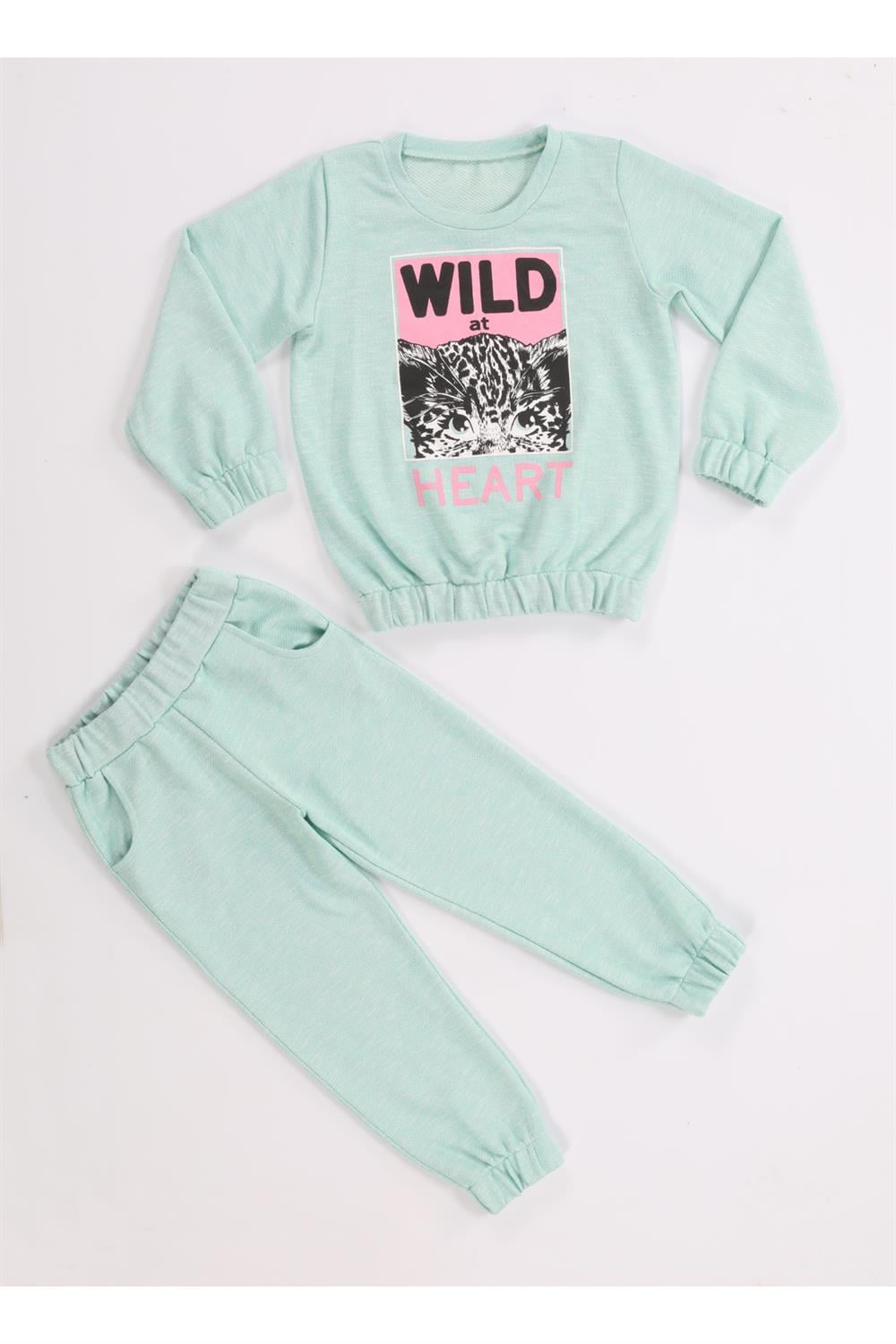 Cute Wild Mint Jogger Eşofman Takım - Casabony Kids