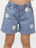 Daisy Nakışlı Kız Çocuk Denim Şort - Casabony Kids