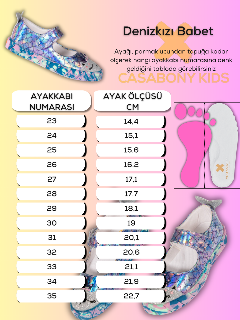 Denizkızı Hologram 3D Kız Çocuk Babet Sneakers - Casabony Kids