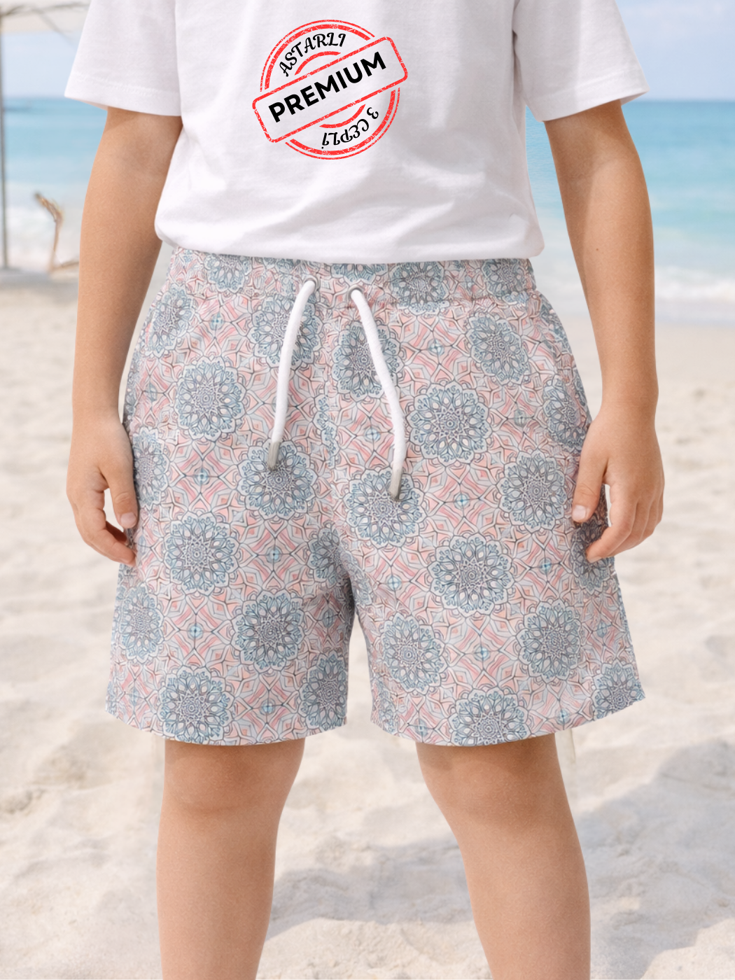 Desenli Erkek Çocuk Deniz Şort Mayo - Casabony Kids