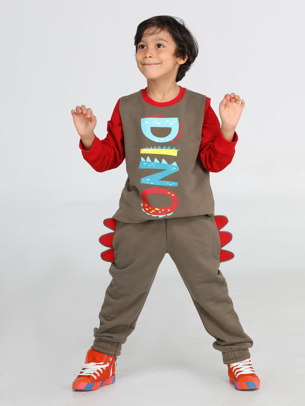 Dino Renkli Erkek Çocuk Eşofman Takım - Casabony Kids