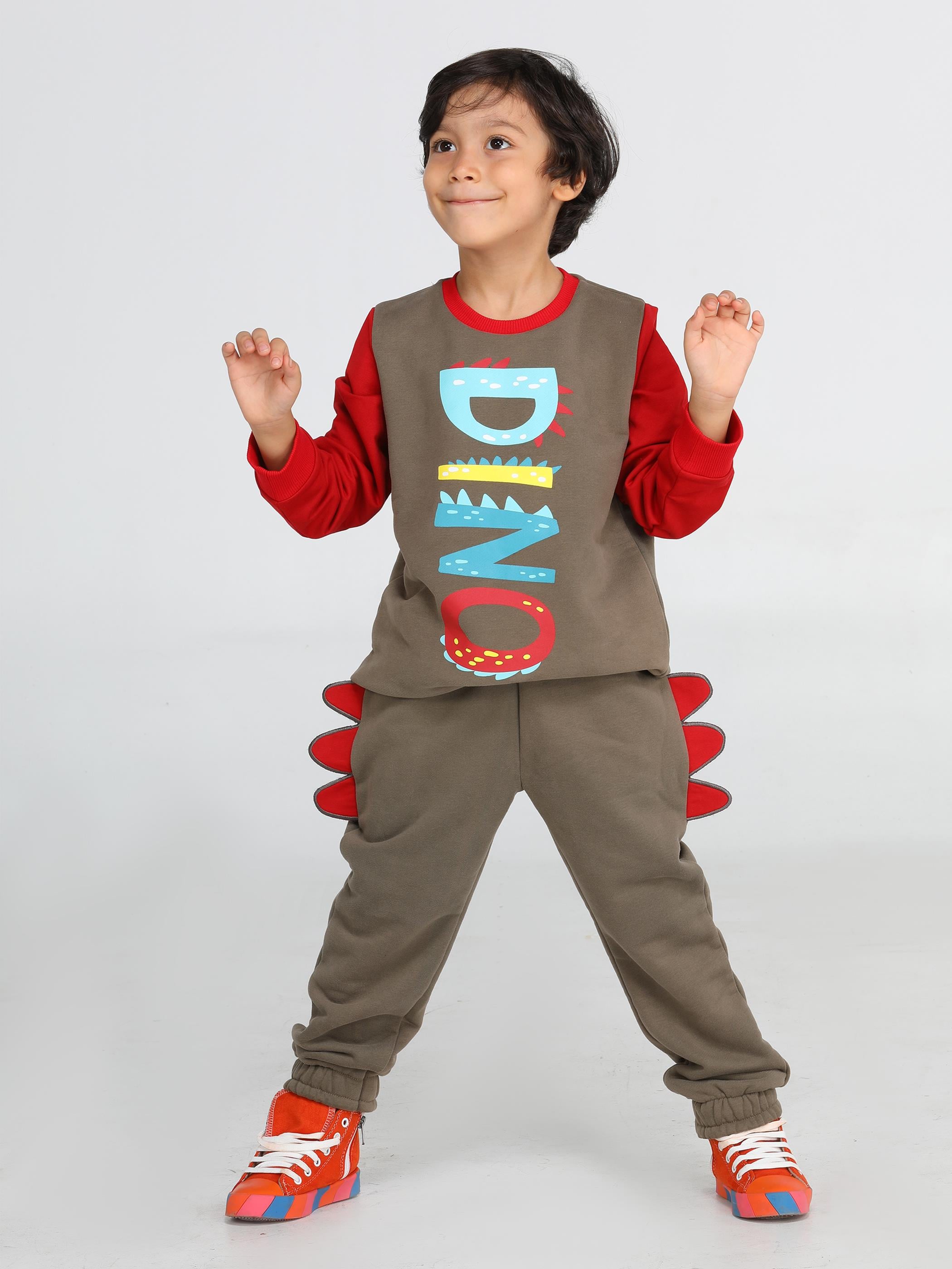 Dino Renkli Erkek Çocuk Eşofman Takım - Casabony Kids