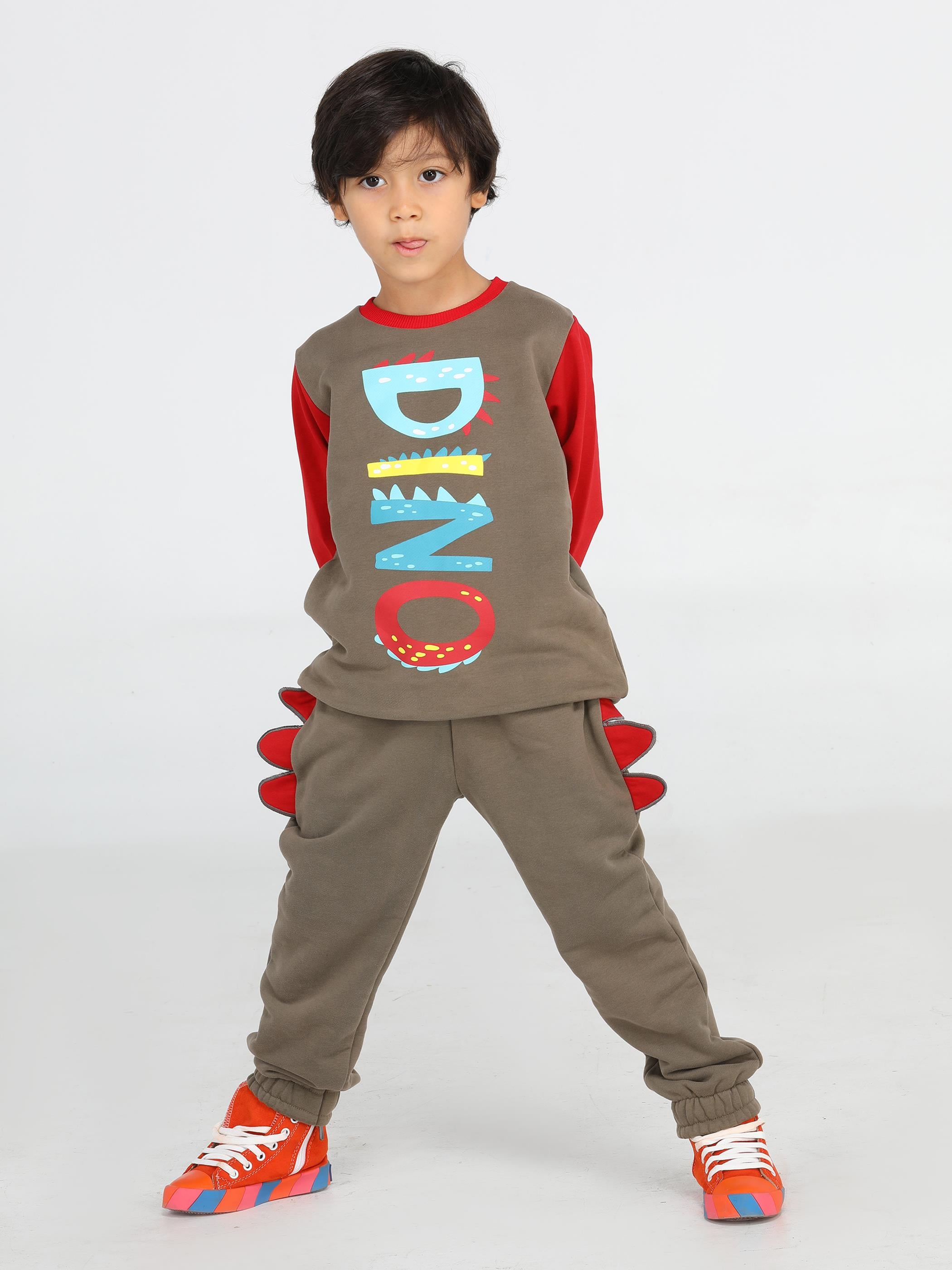 Dino Renkli Erkek Çocuk Eşofman Takım - Casabony Kids