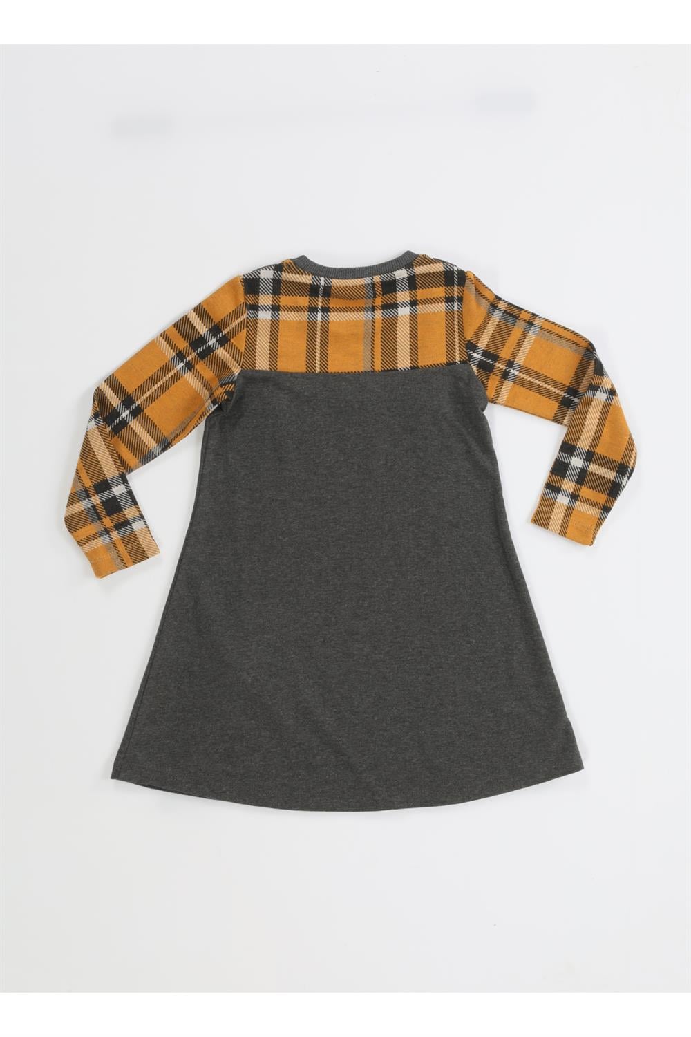 Ekose Parçalı Kız Çocuk Elbise - Casabony Kids