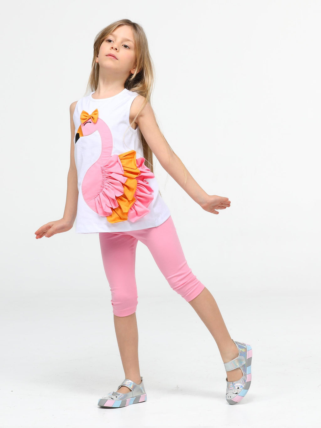 Flamingo Fırfırlı Tunik Takım - Casabony Kids