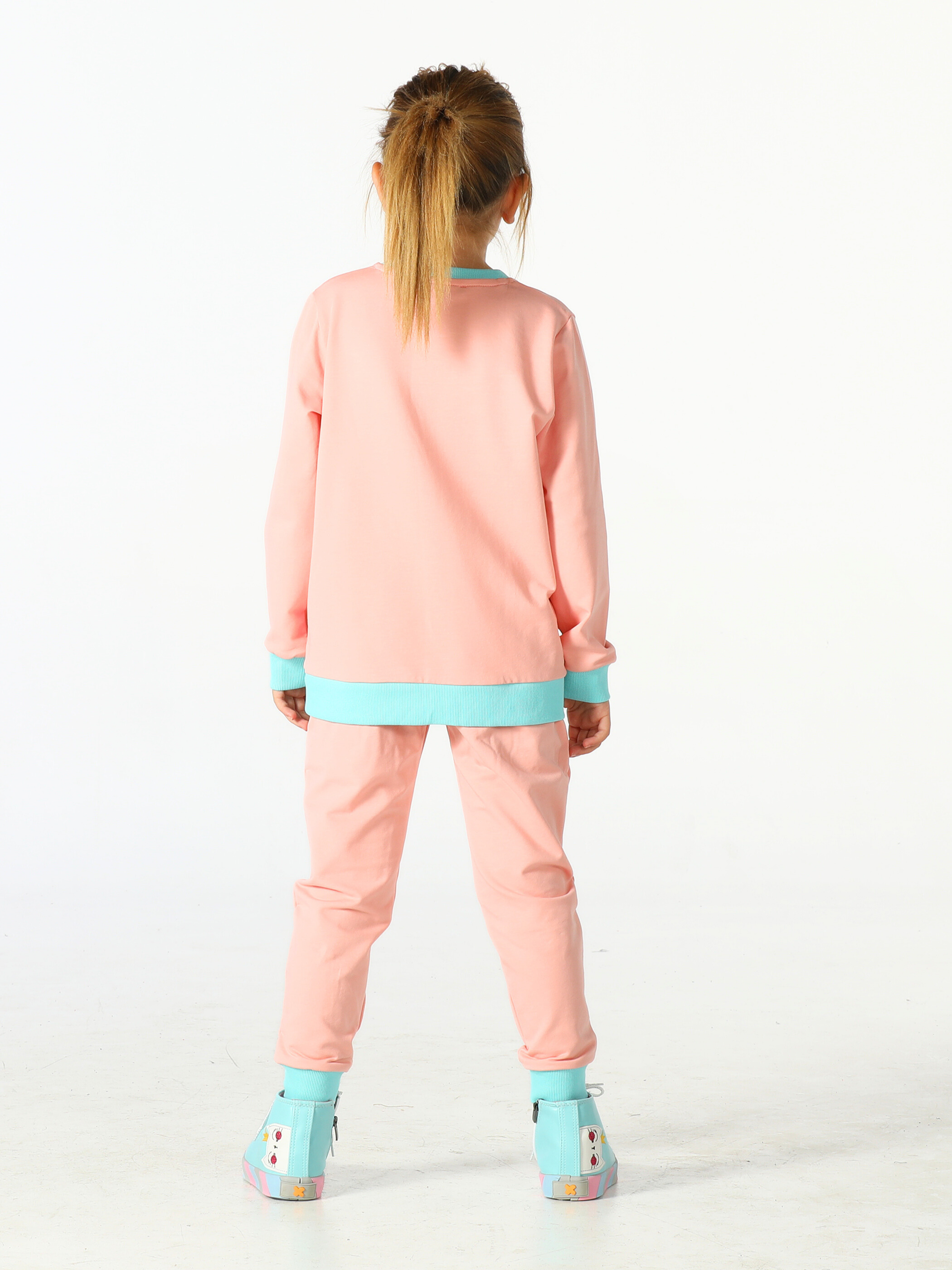 Giraffe Pembe Kalın Kız Çocuk Eşofman Takım - Casabony Kids