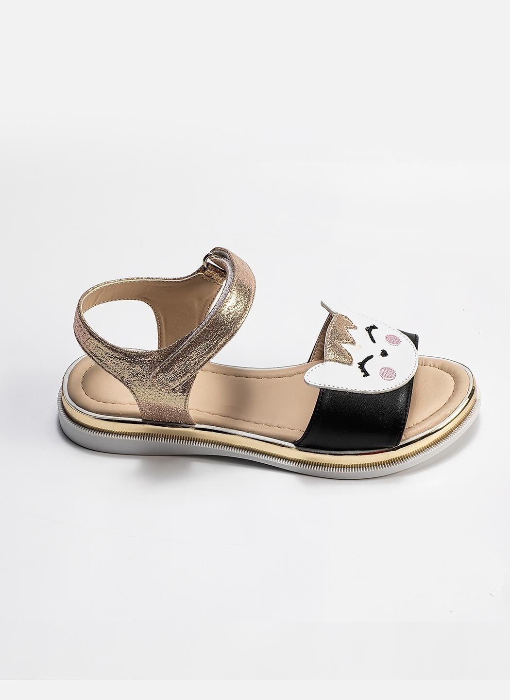 Gold Cat 3D Simli Kız Sandalet - Casabony Kids