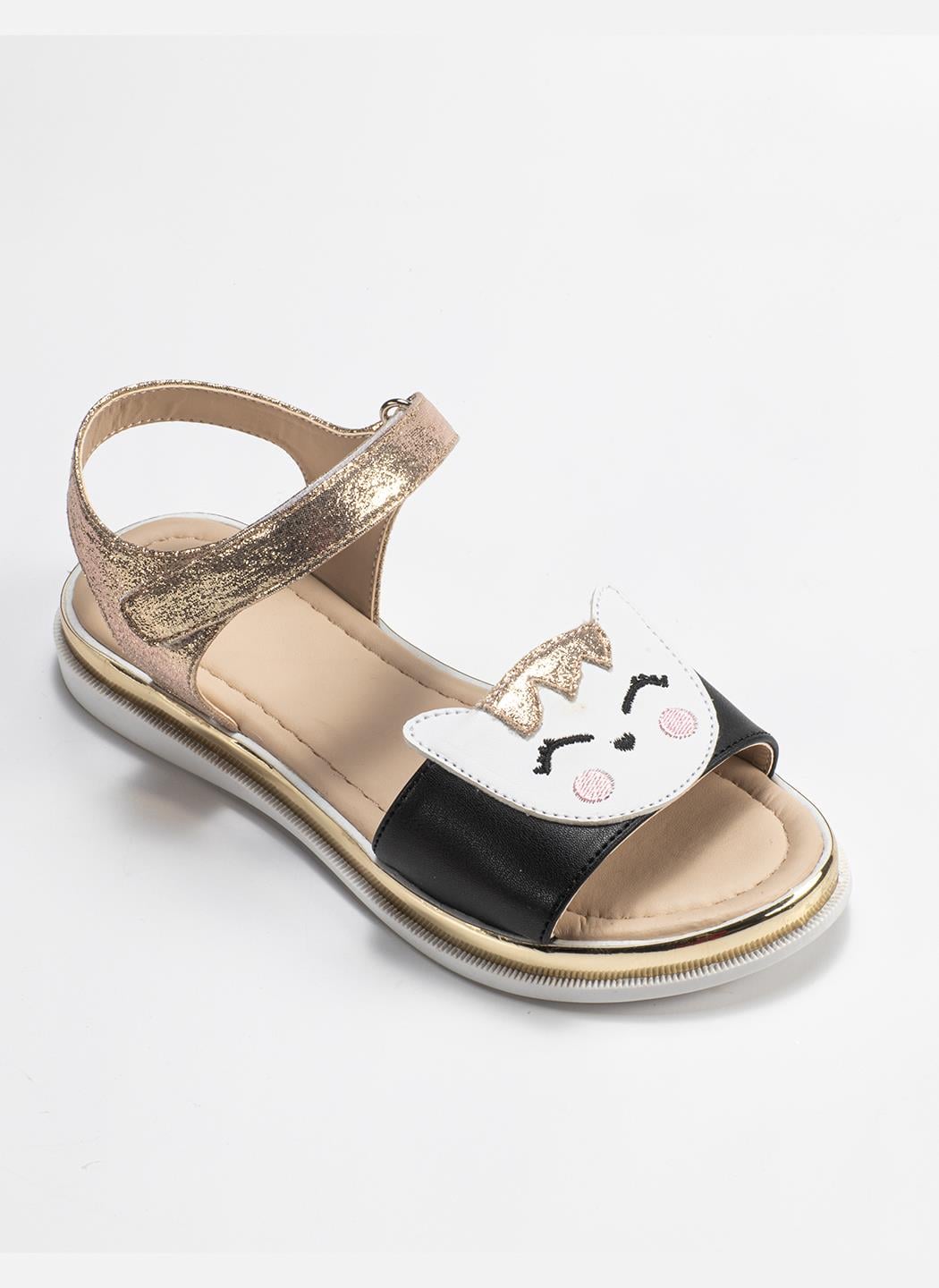Gold Cat 3D Simli Kız Sandalet - Casabony Kids