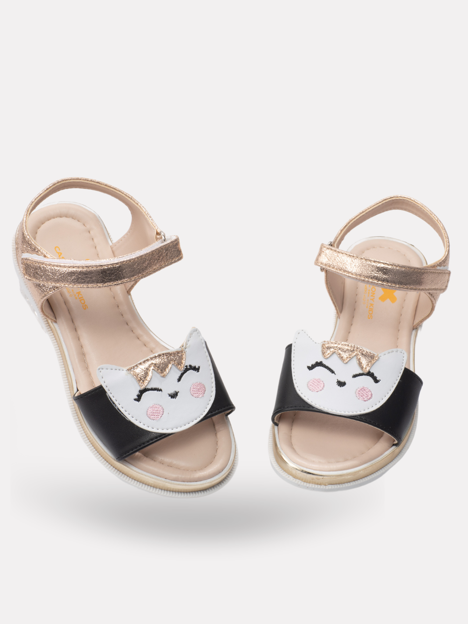 Gold Cat 3D Simli Kız Sandalet - Casabony Kids